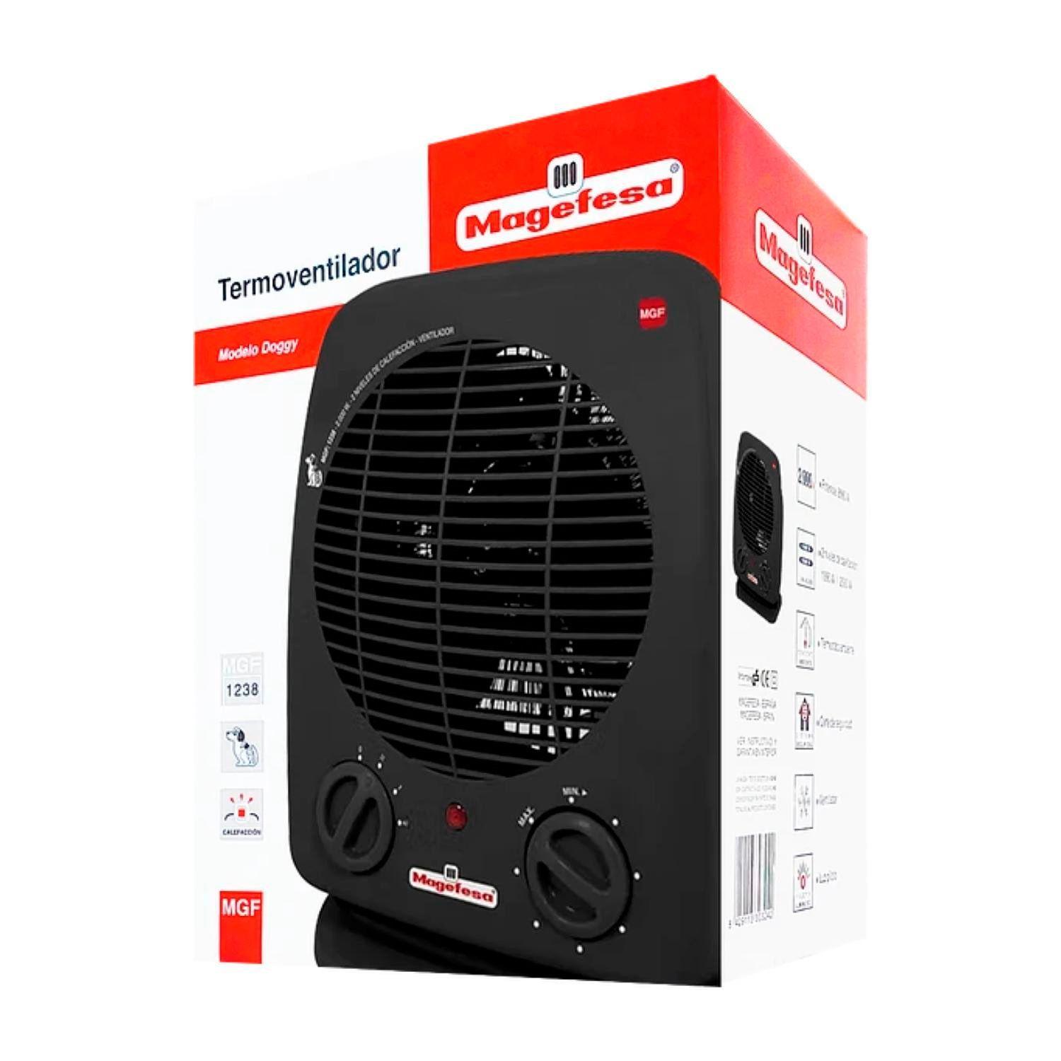 Termoventilador Magefesa Doggy MGF-1238 2 Vel 2000W Negro-2