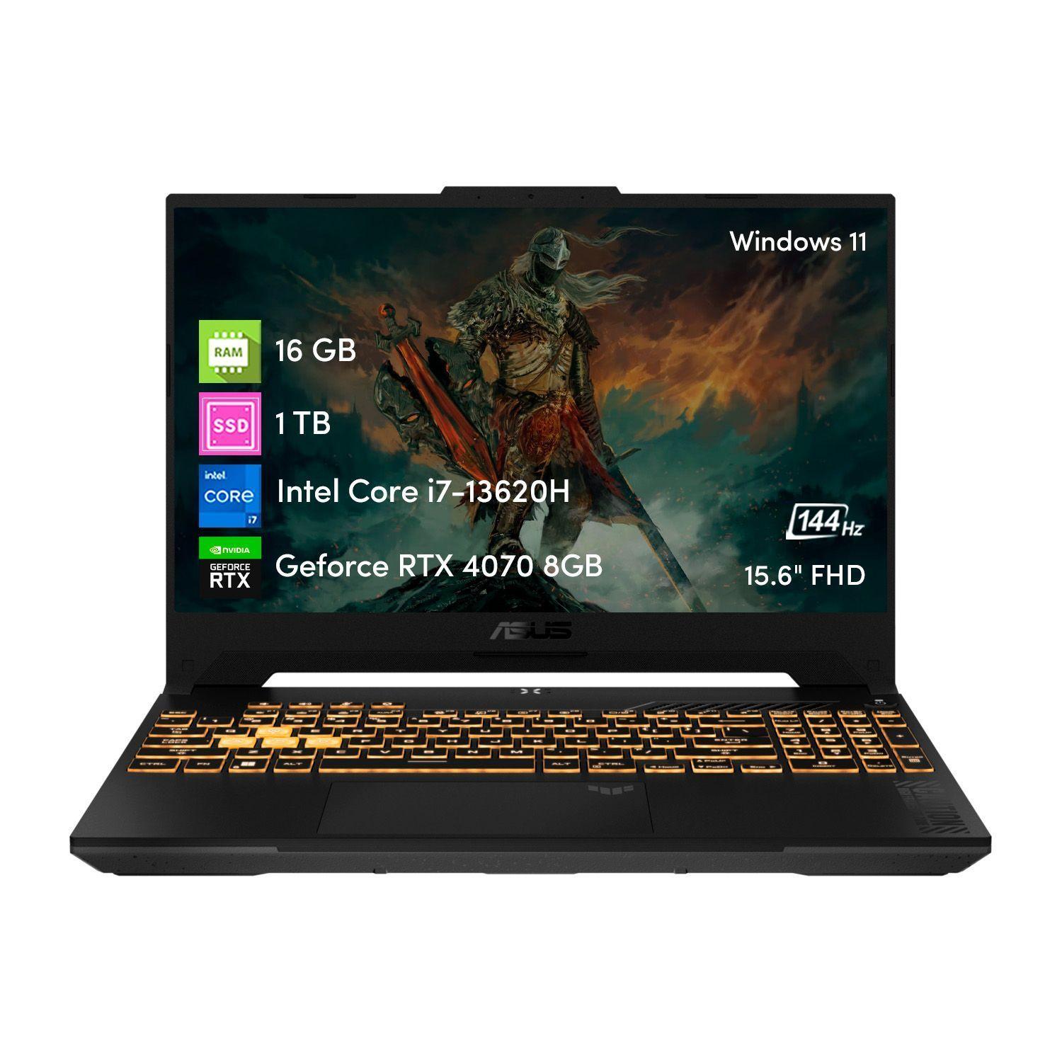 Notebook Asus Tuf i7 16GB 1TBSSD RTX4070 8GB Win11 Gris-0
