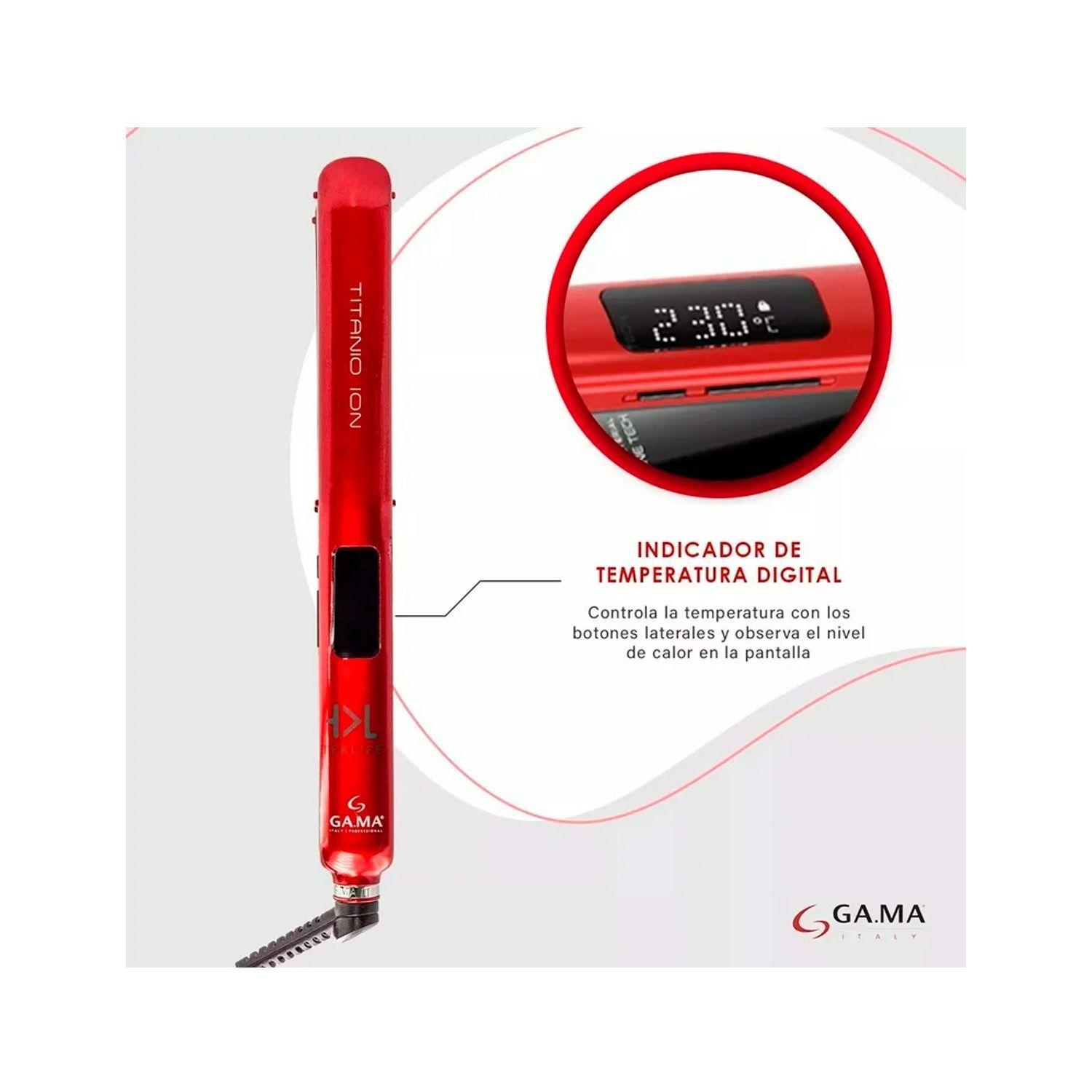 Alisador de Pelo Gama CP14 Titanio 4D Ion Rojo-3