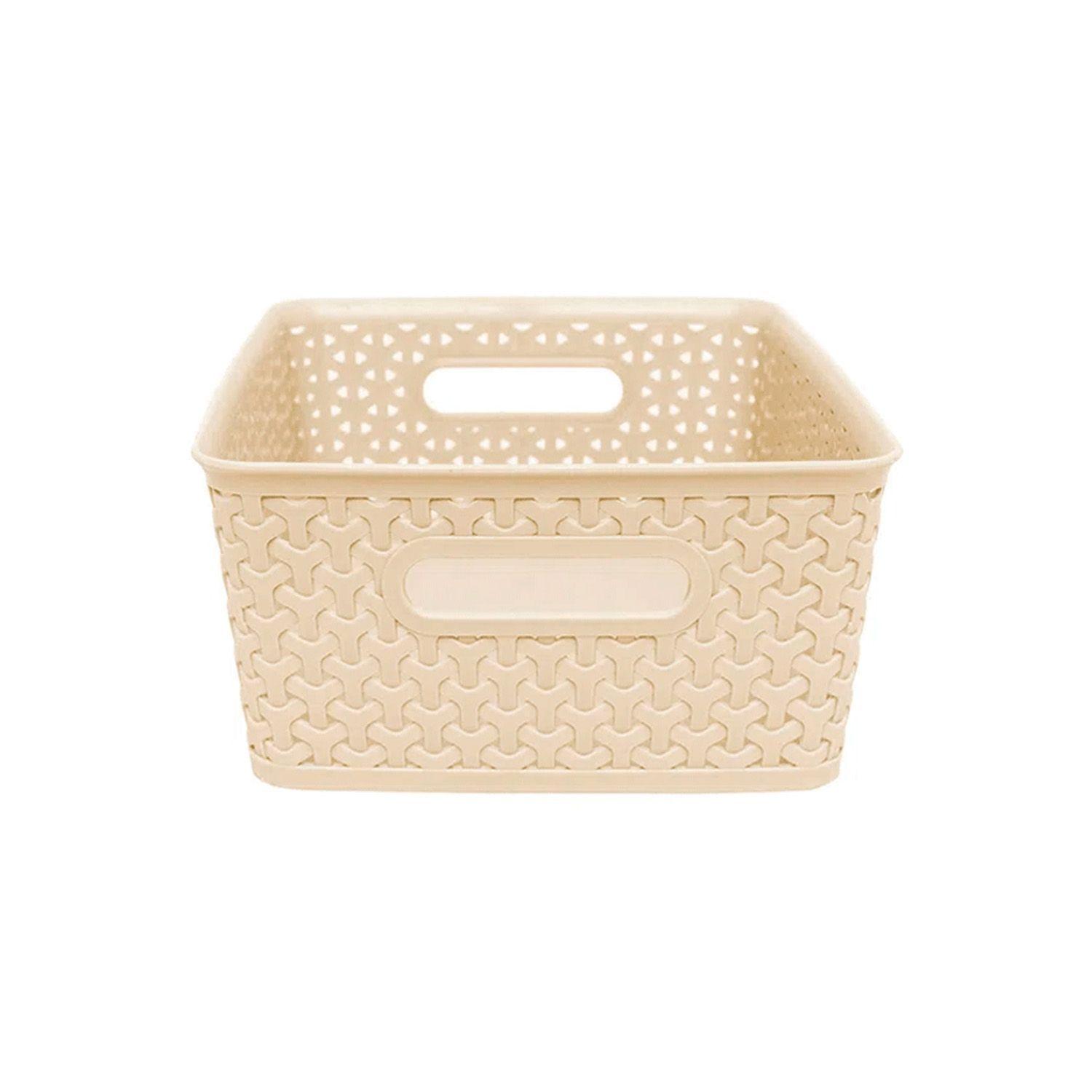 Canasto Organizador Ratan Beige Mediano-2