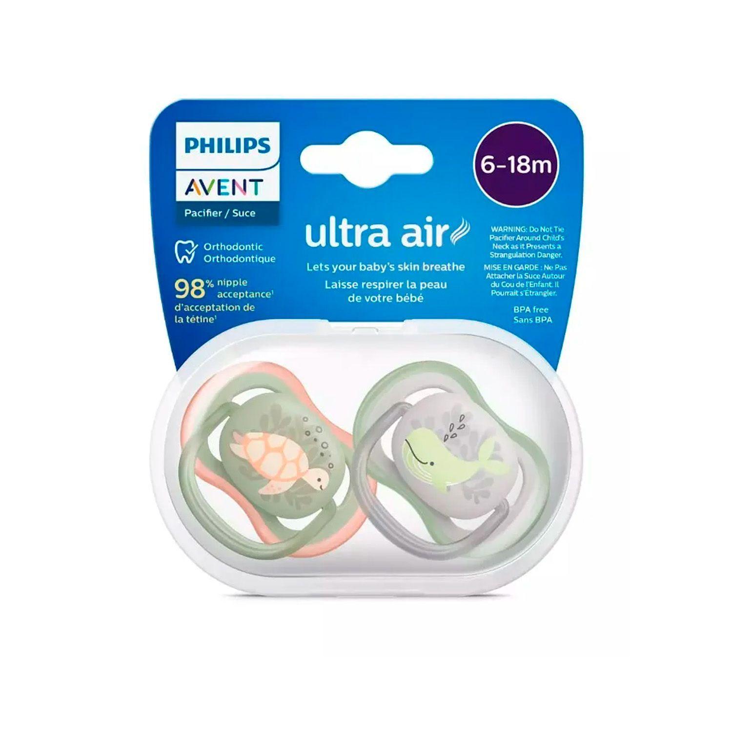 Chupete Avent Ultra Air 6-18 niño SCF085/60 2UN-2