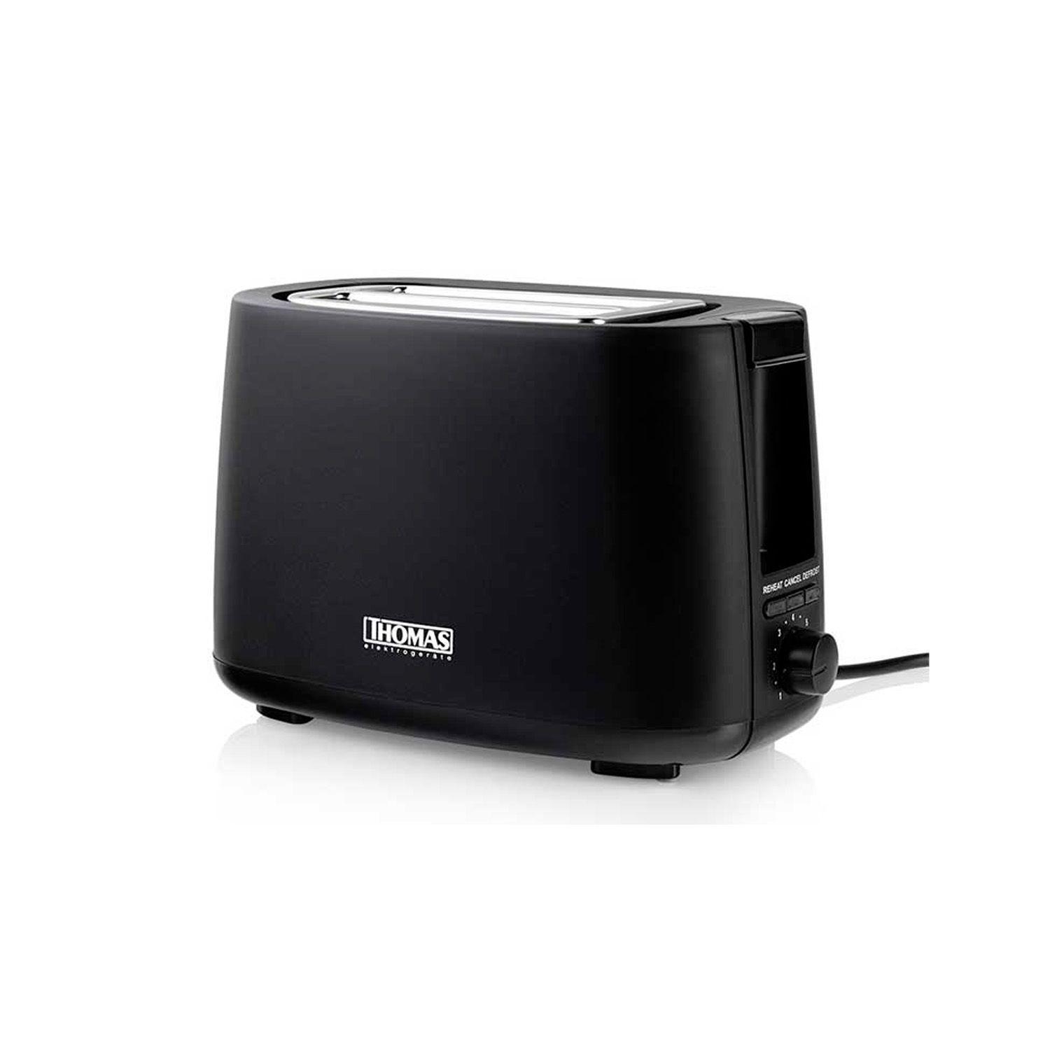 Tostador Thomas TH-117 2 Rebanadas 7 Niveles 750W Negro-0