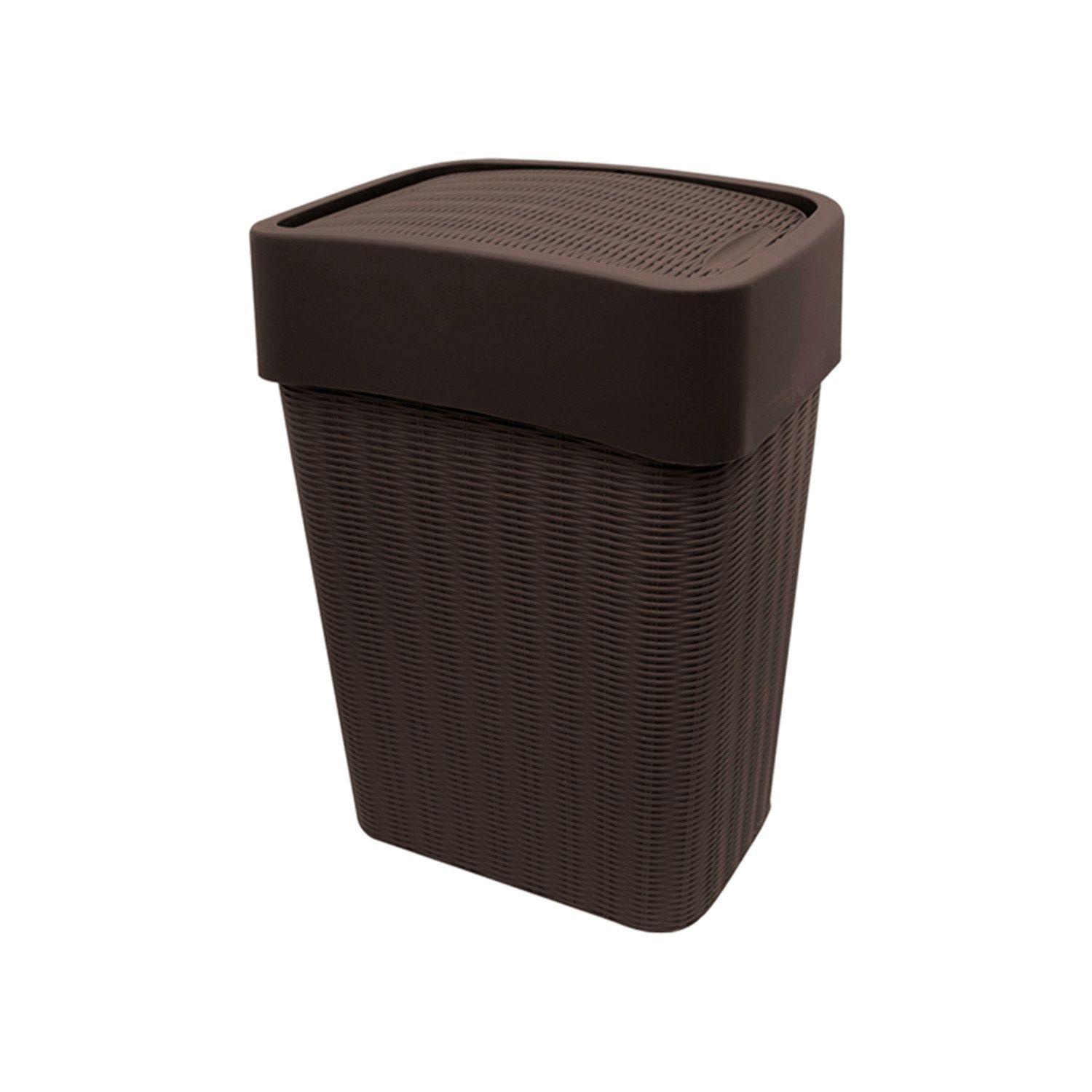 Tacho de Basura Ratan Vaiven Slim 25LT Café-1