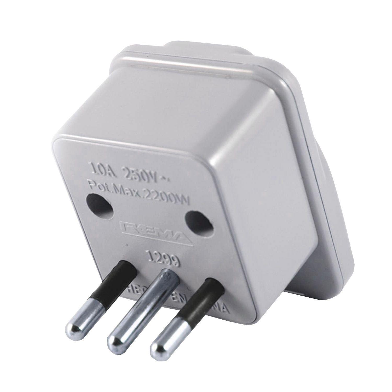 Enchufe Adaptador Multinorma Rema Gris 1299 10A 250V-1