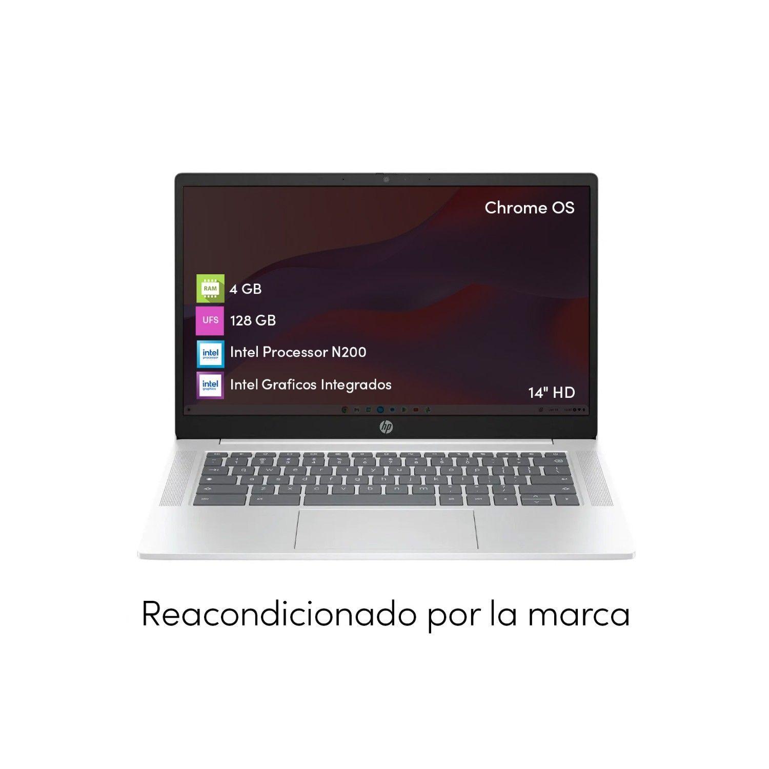 Notebook Chromebook HP Intel N200 4GB 128GB 14 HD Chrome OS-4