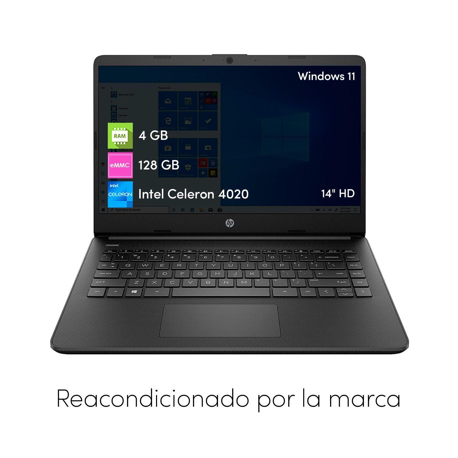 Notebook HP Celeron 4GB 128GB 14" HD Win11 Jet Black-1