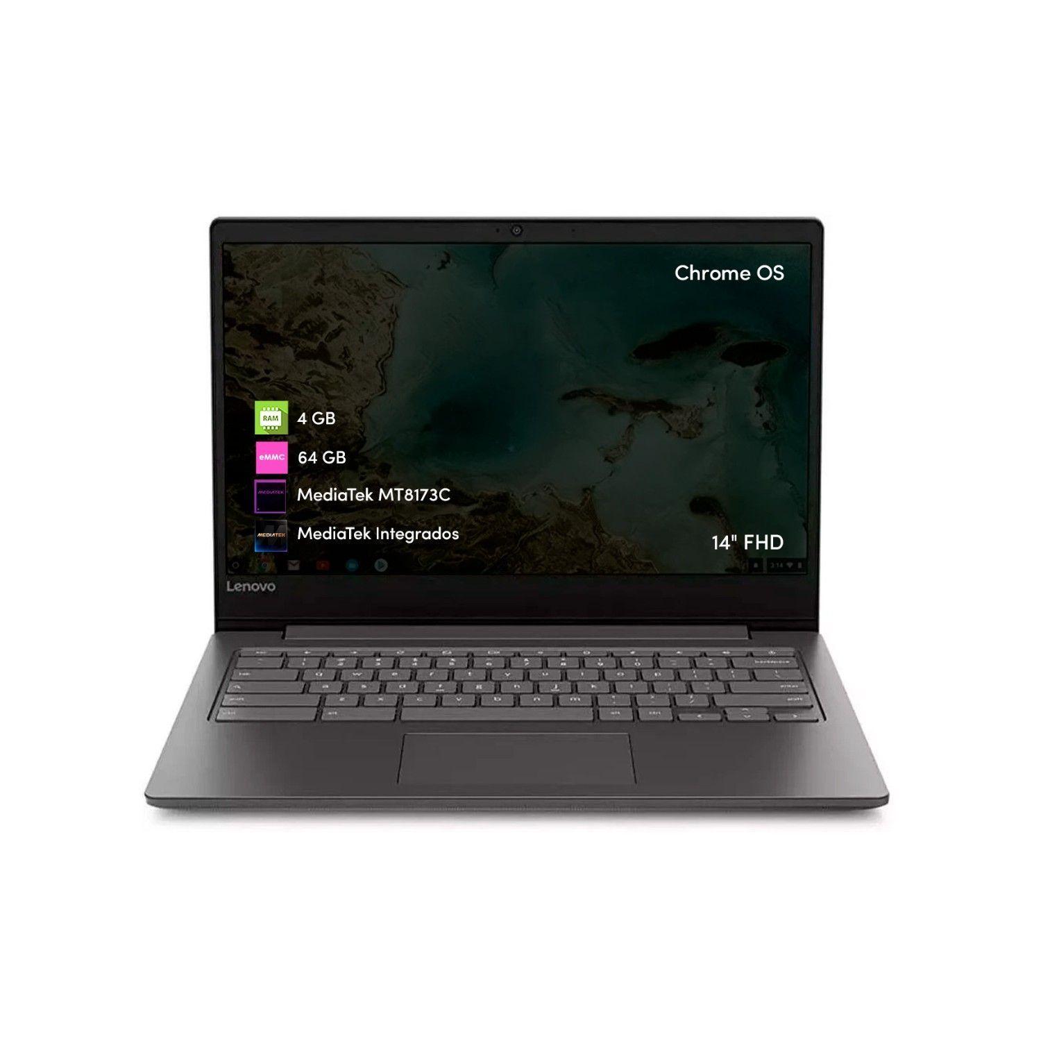 Notebook Chromebook Lenovo Mediatek 4GB 64GB 14 FHD Chrome Os-0