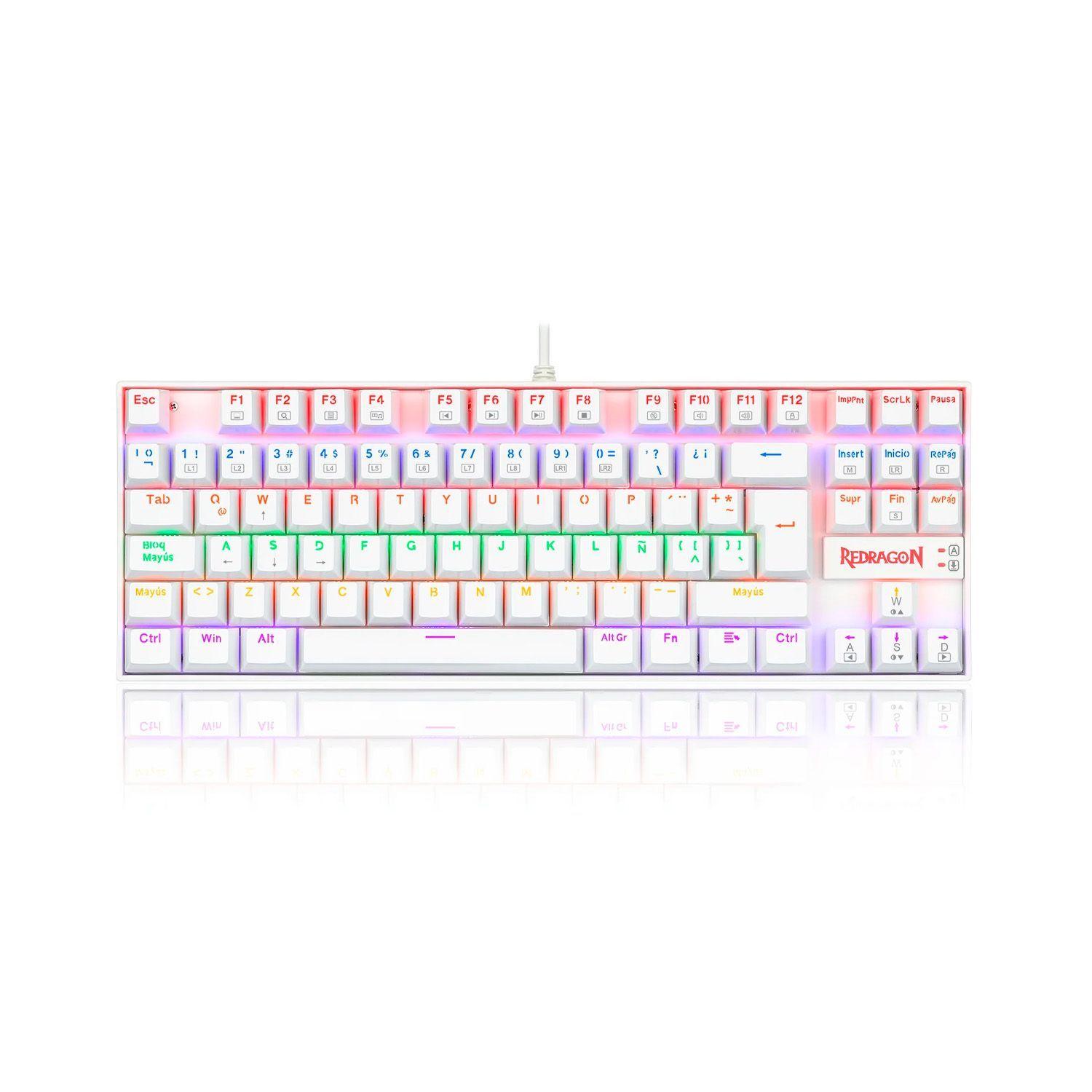 Teclado Gamer Redragon Kumara 2 K552R-SP Rainbow Blanco Español-0
