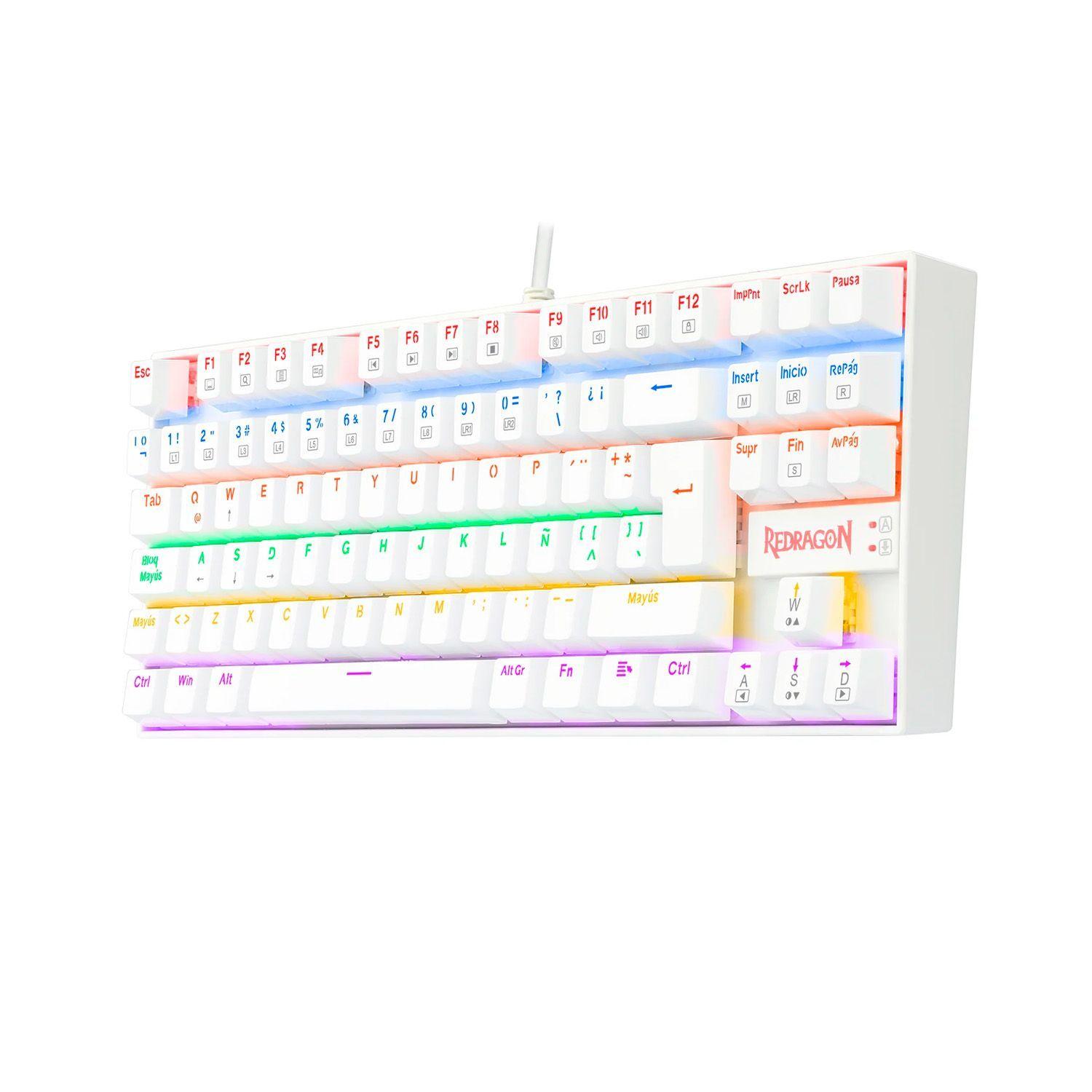 Teclado Gamer Redragon Kumara 2 K552R-SP Rainbow Blanco Español-1