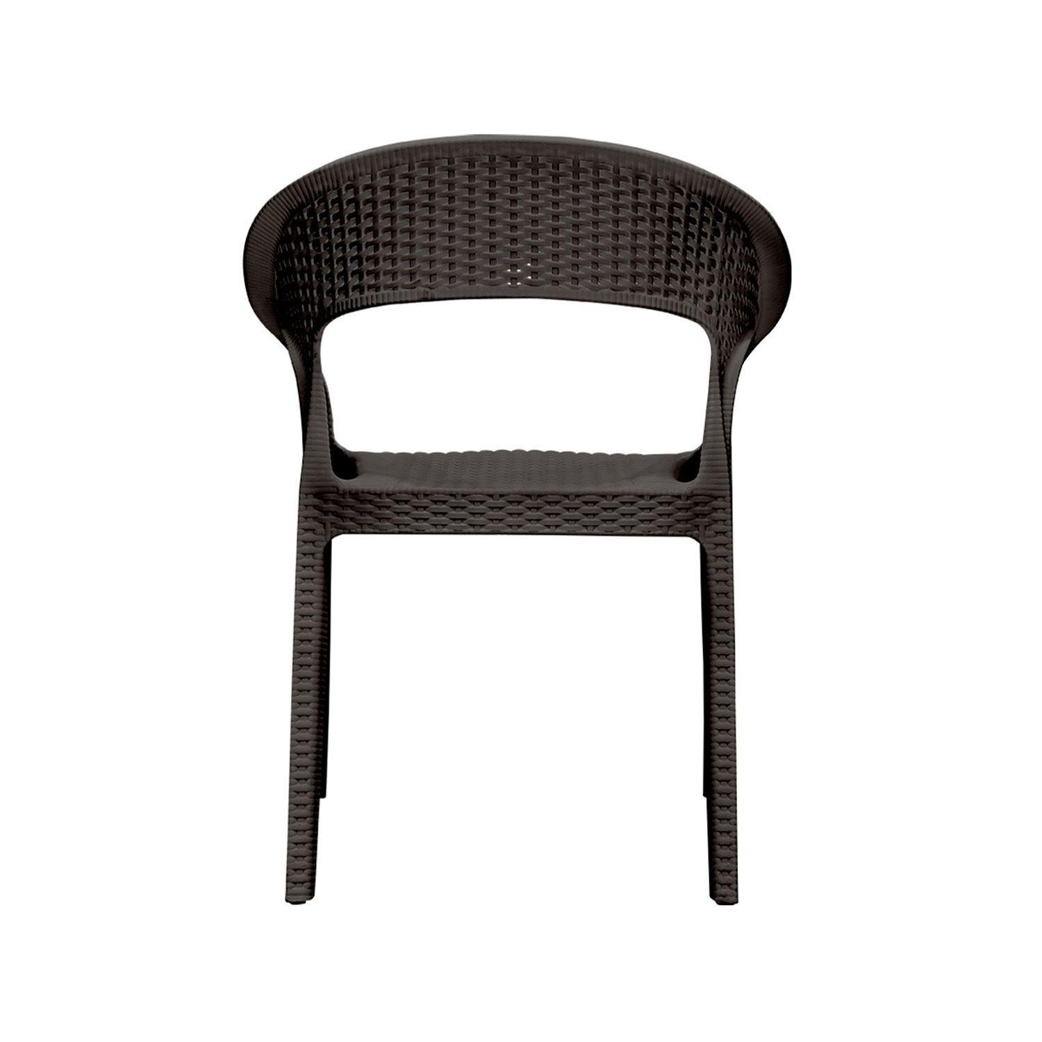 Pack 2 Sillas Terraza Ratan Curve Con Brazos Cafe-2