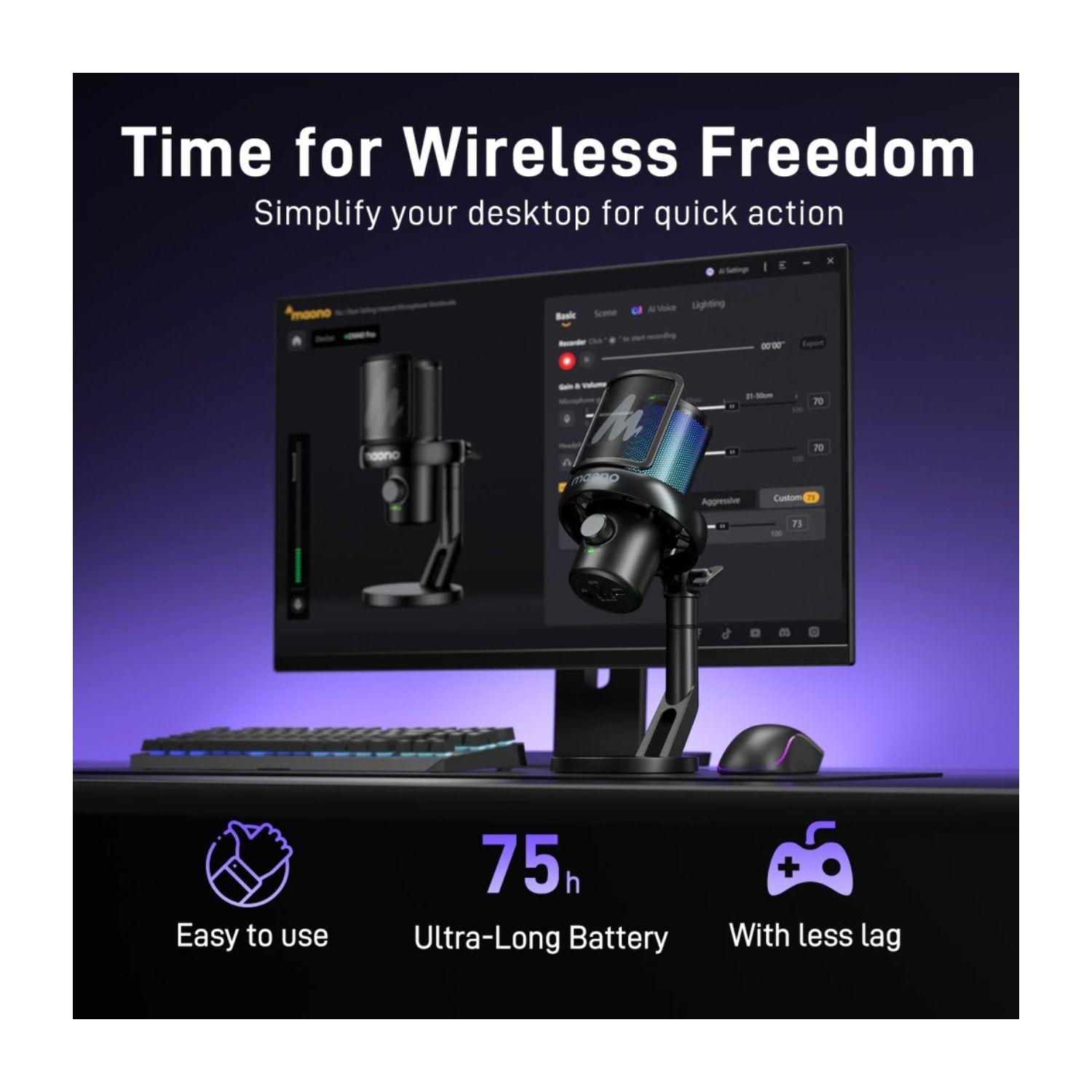 Micr fono Inalambrico Condensador Maono DM40 Pro USB C-2