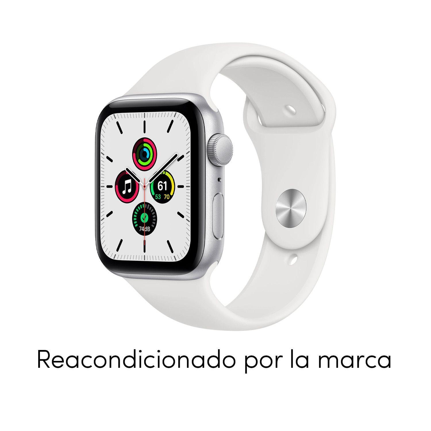 Reloj Apple Watch SE 2nd Gen GPS 44mm Silver Aluminum Case White Sports Band-1