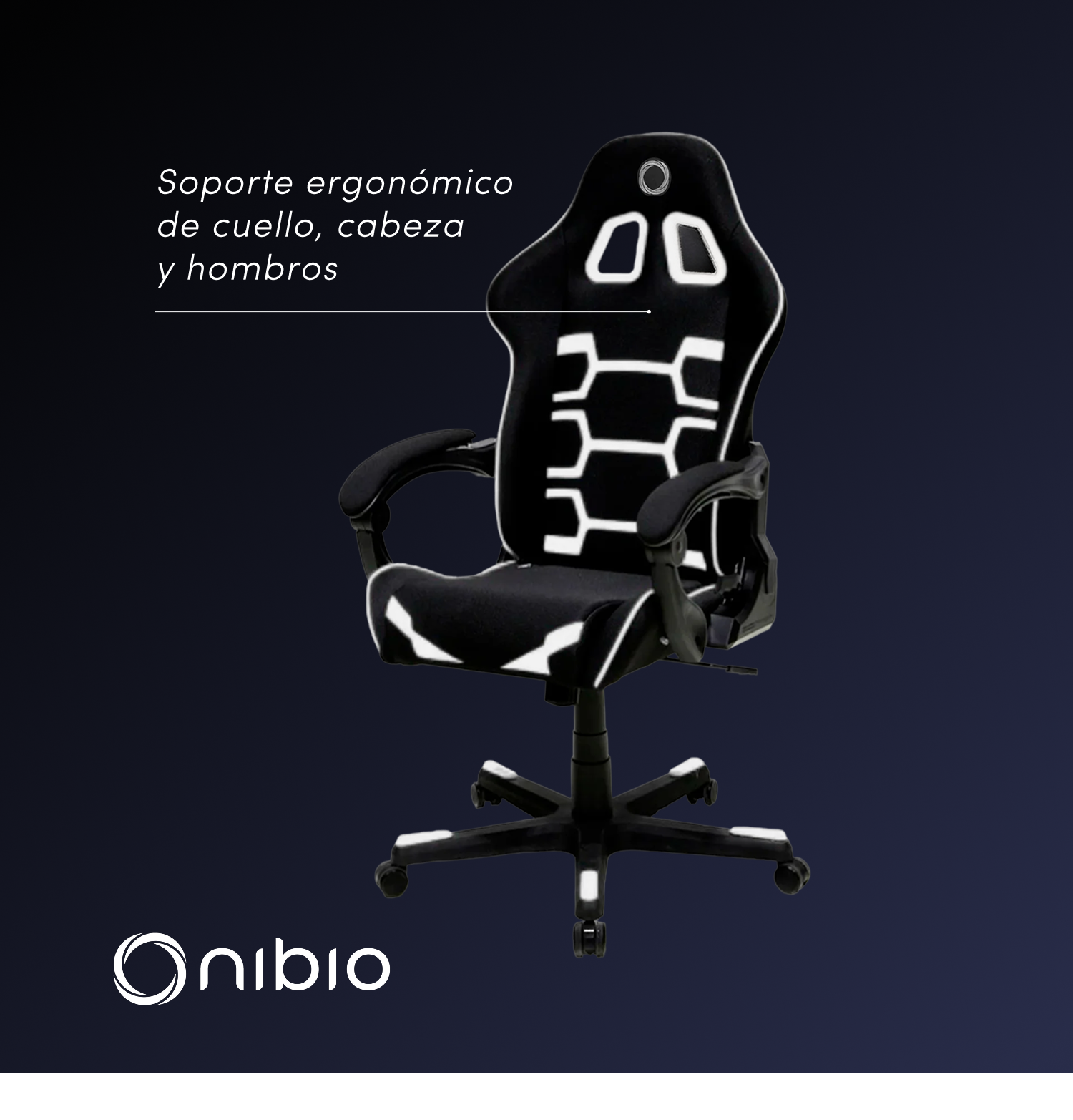 Silla Gamer Nibio Savage Reclinable 160° Blanca-3
