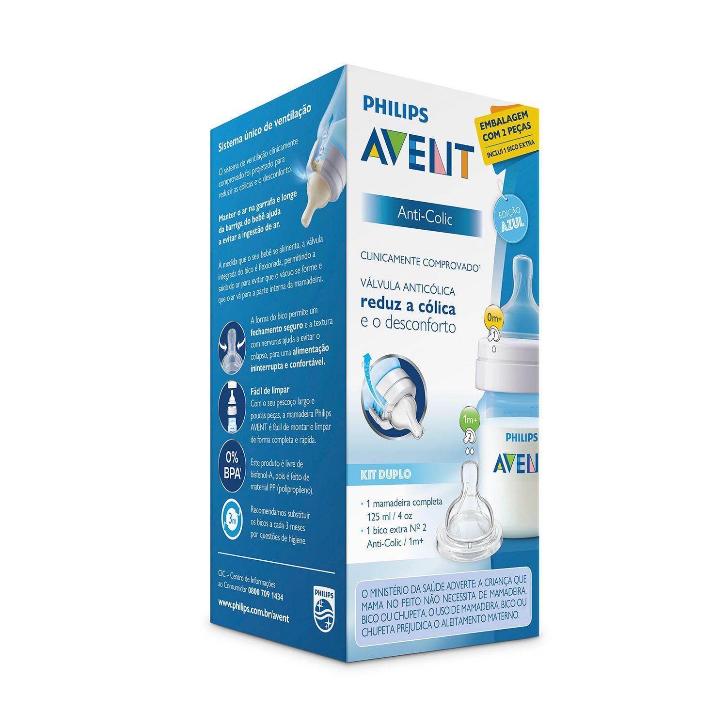 Set Mamadera Anticólicos Avent SCD809/26 Azul 125ml+ Tetina-2