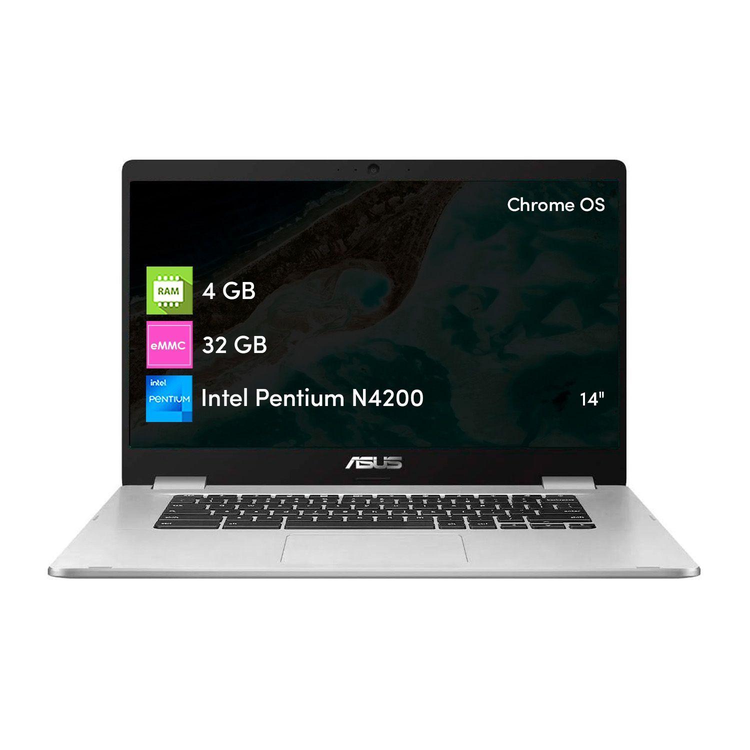 Notebook Chromebook Asus Pentium 4GB 32GB 14' Táctil HD-0