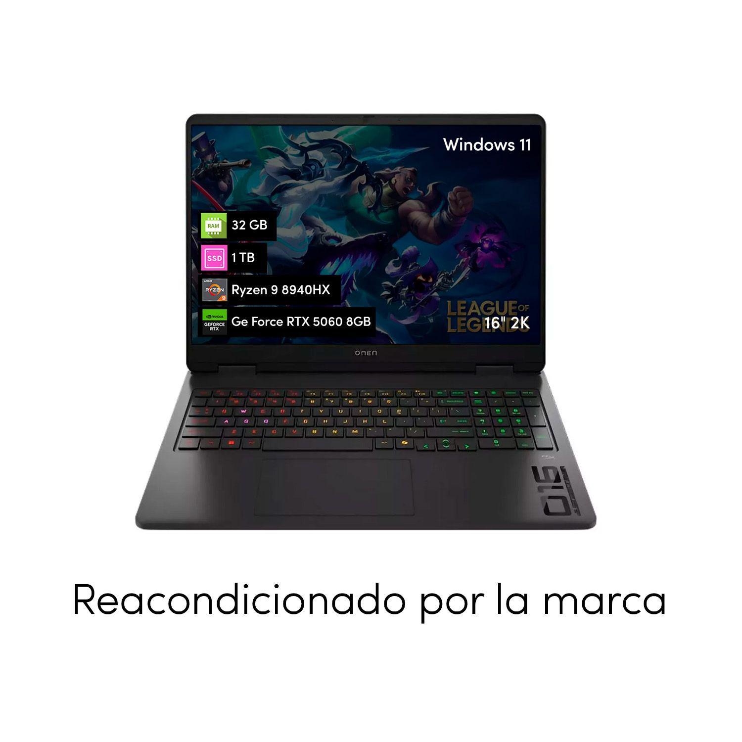 Notebook Gamer HP Omen 16 Ryzen 9 32GB 1TB SSD RTX5060 16' 2K W11-1