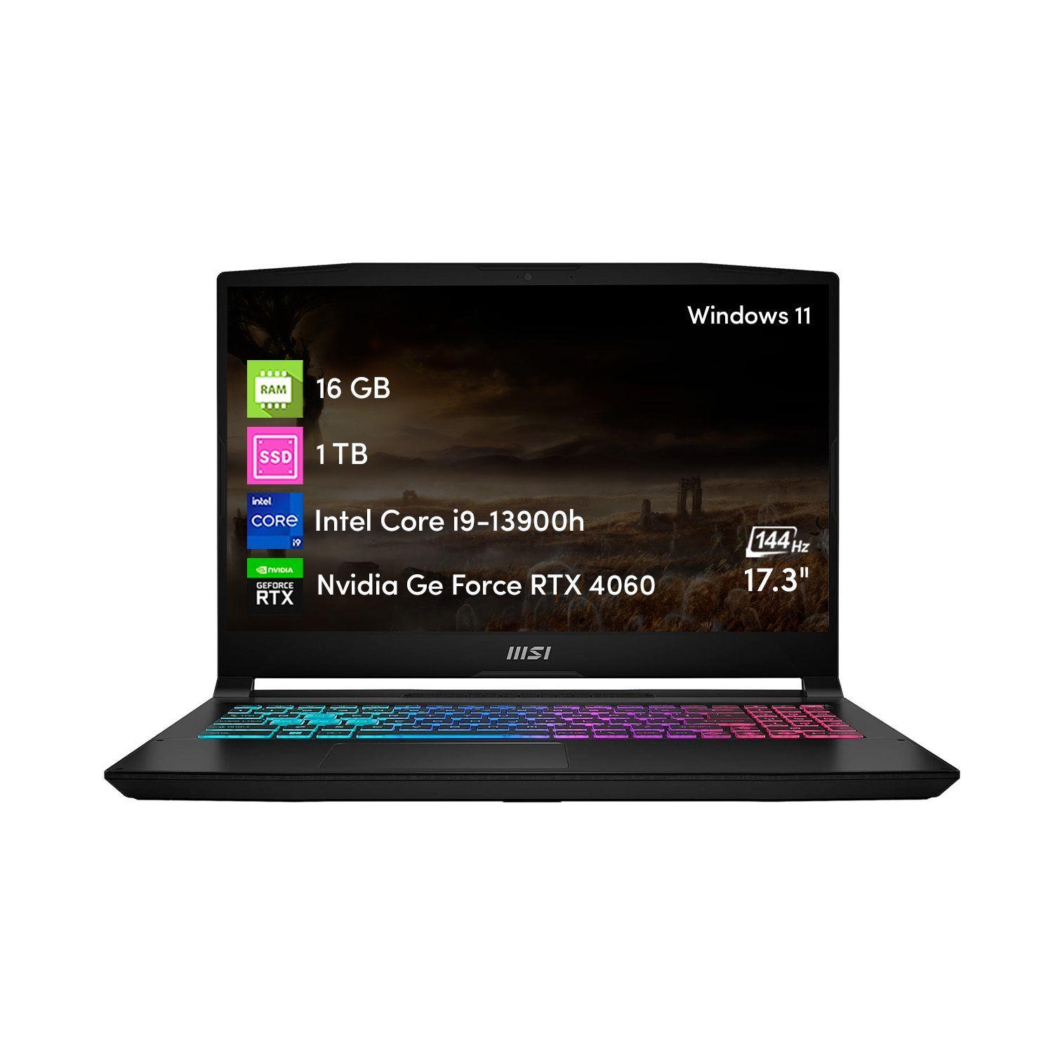 Notebook MSI Katana 17 i9 13va 16GB 1TB SSD RTX4060 8GB 17.3-0