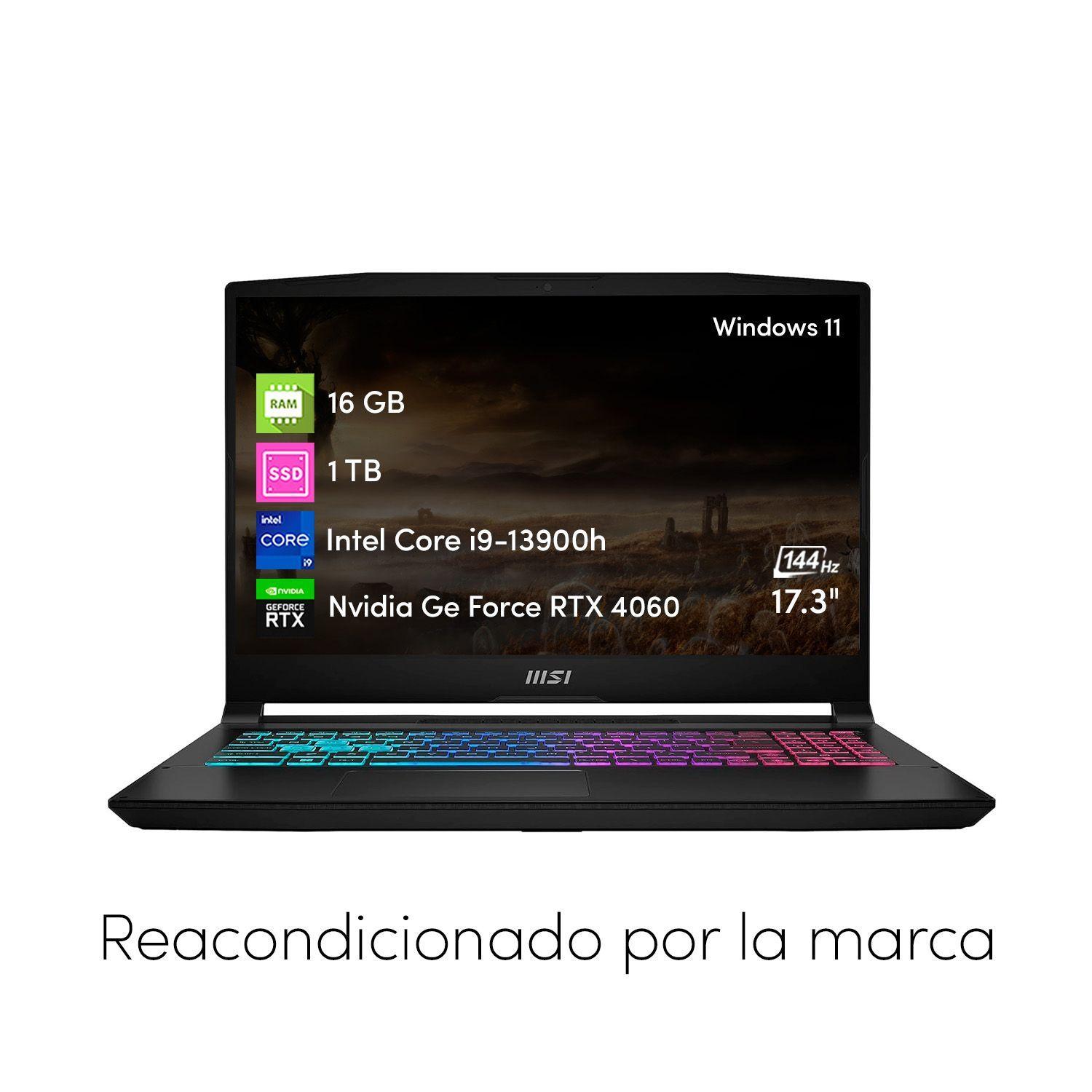 Notebook MSI Katana 17 i9 13va 16GB 1TB SSD RTX4060 8GB 17.3-4