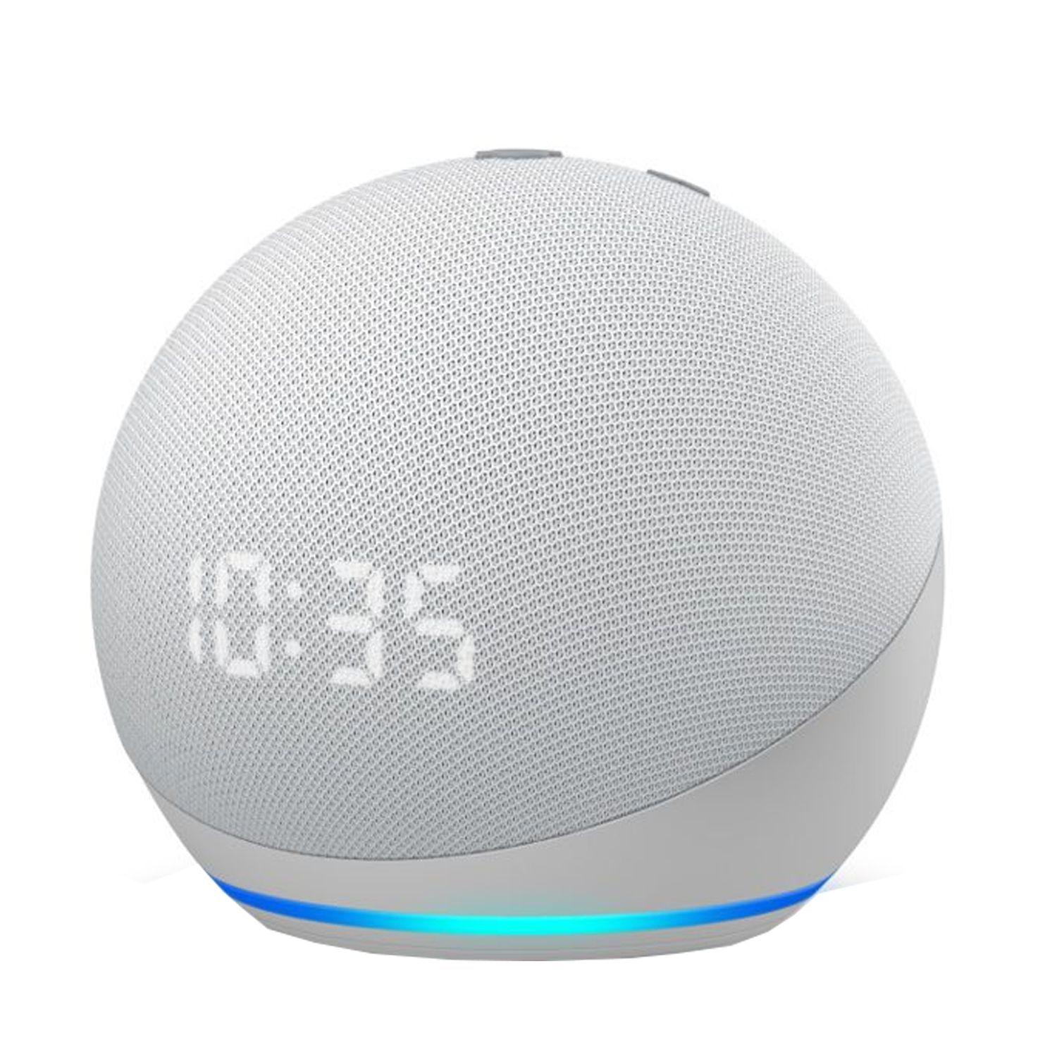 Asistente de Voz Amazon Echo Dot 4ta Gen con Reloj Blanco-1