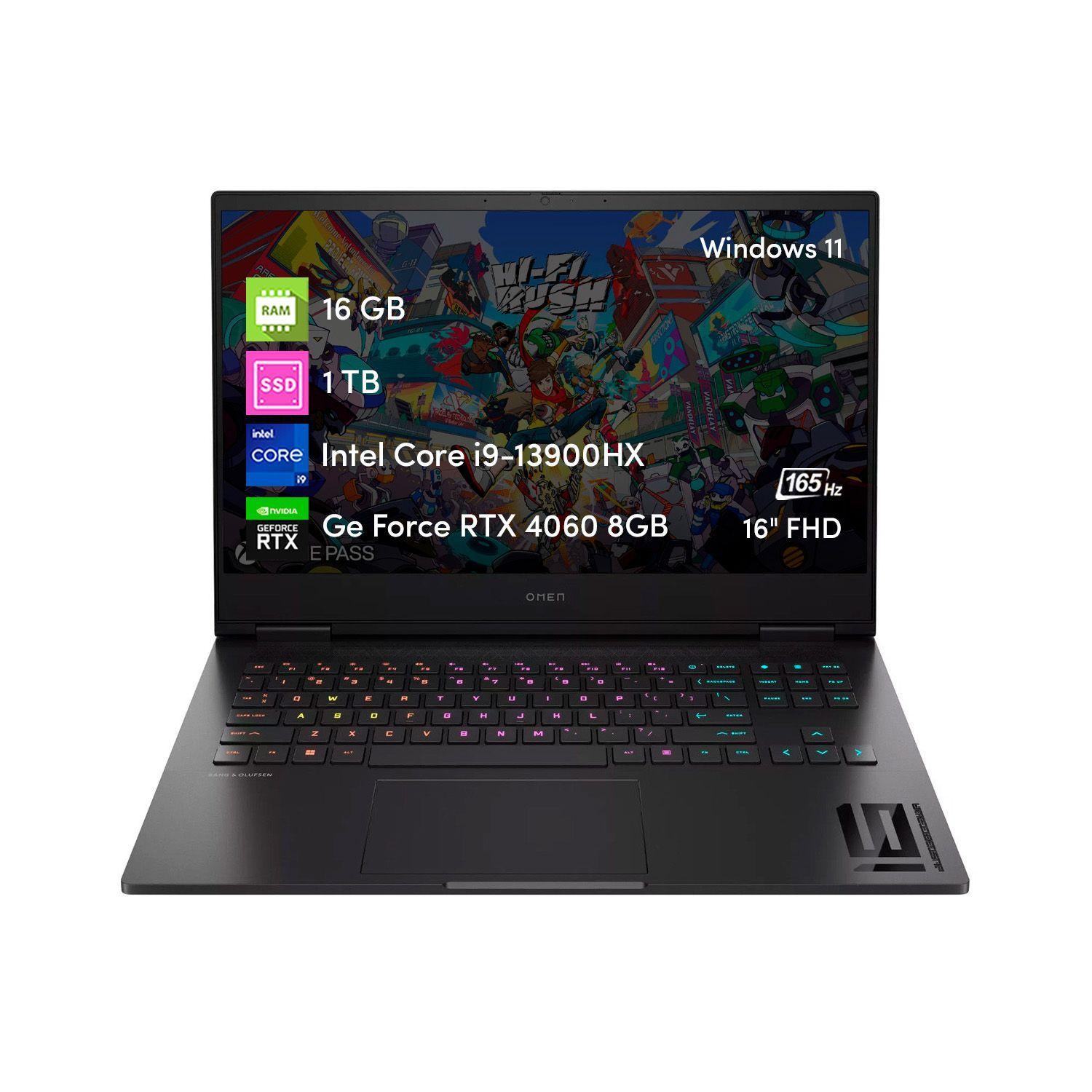 Notebook HP Omen 16 i9 13va 16GB 1TB RTX4060 8GB 16" FHD-0
