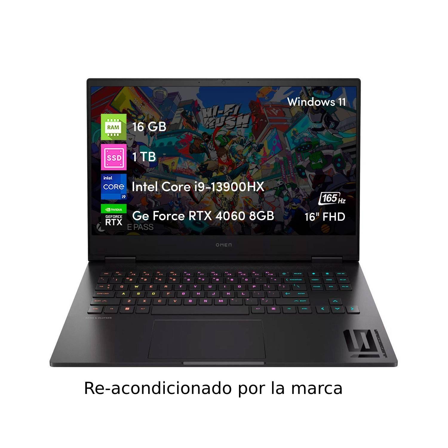 Notebook HP Omen 16 i9 13va 16GB 1TB RTX4060 8GB 16" FHD-1