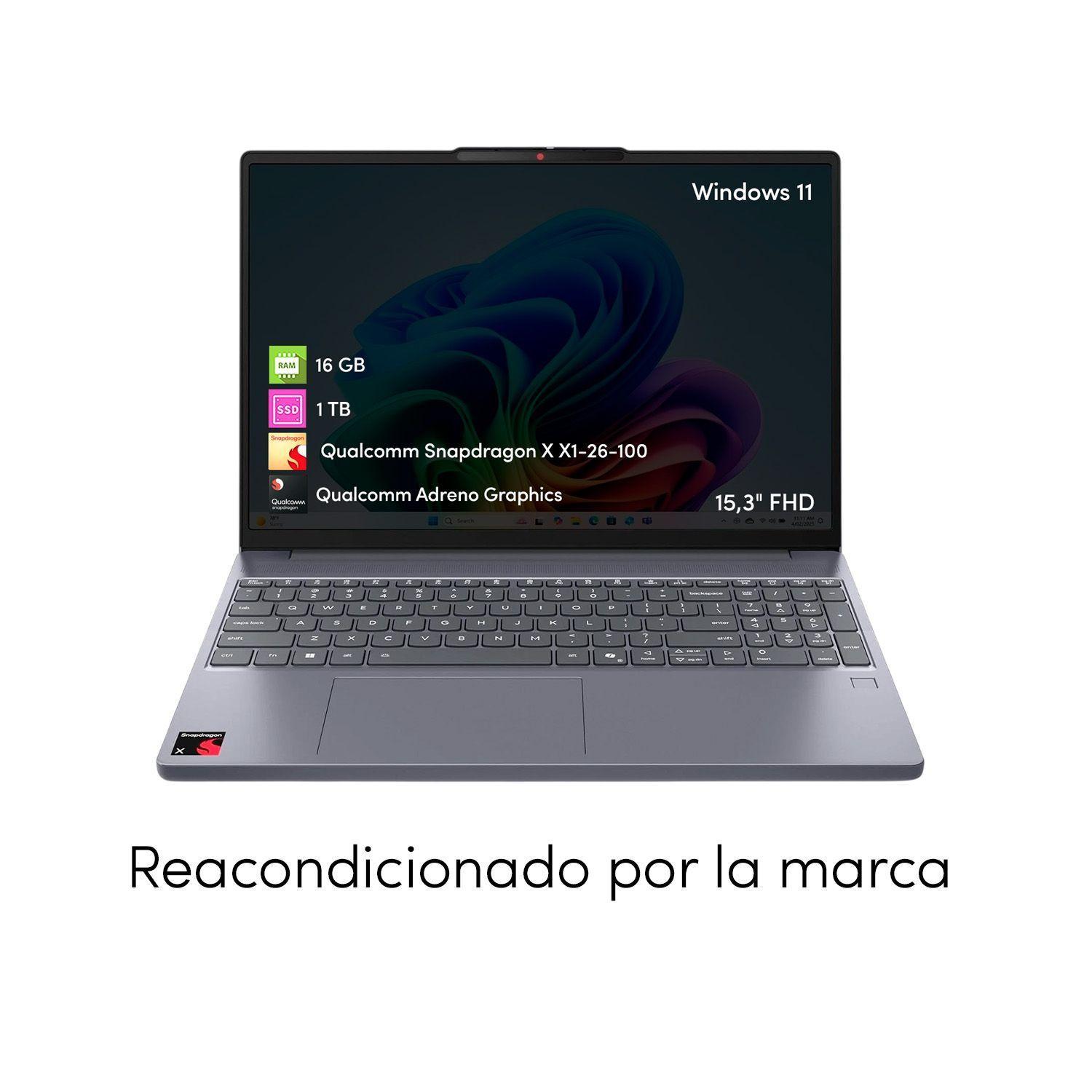 Notebook Lenovo Slim Snapdragon X 16GB 1TB SSD 15 3 FHD T ctil W11-1