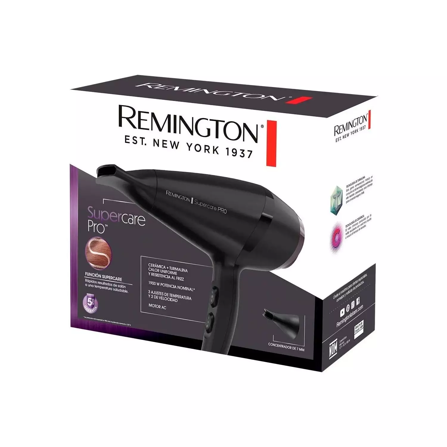 Secador de Pelo Remington SuperCare Pro D23A 2 Velocidades 2100W-3