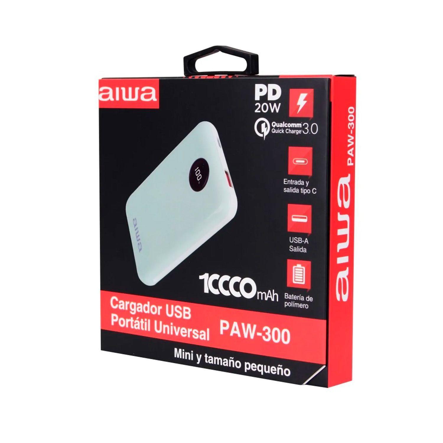 Cargador Portátil Powerbank Aiwa Aw-paw300 10000 Mah cable tipo C-3
