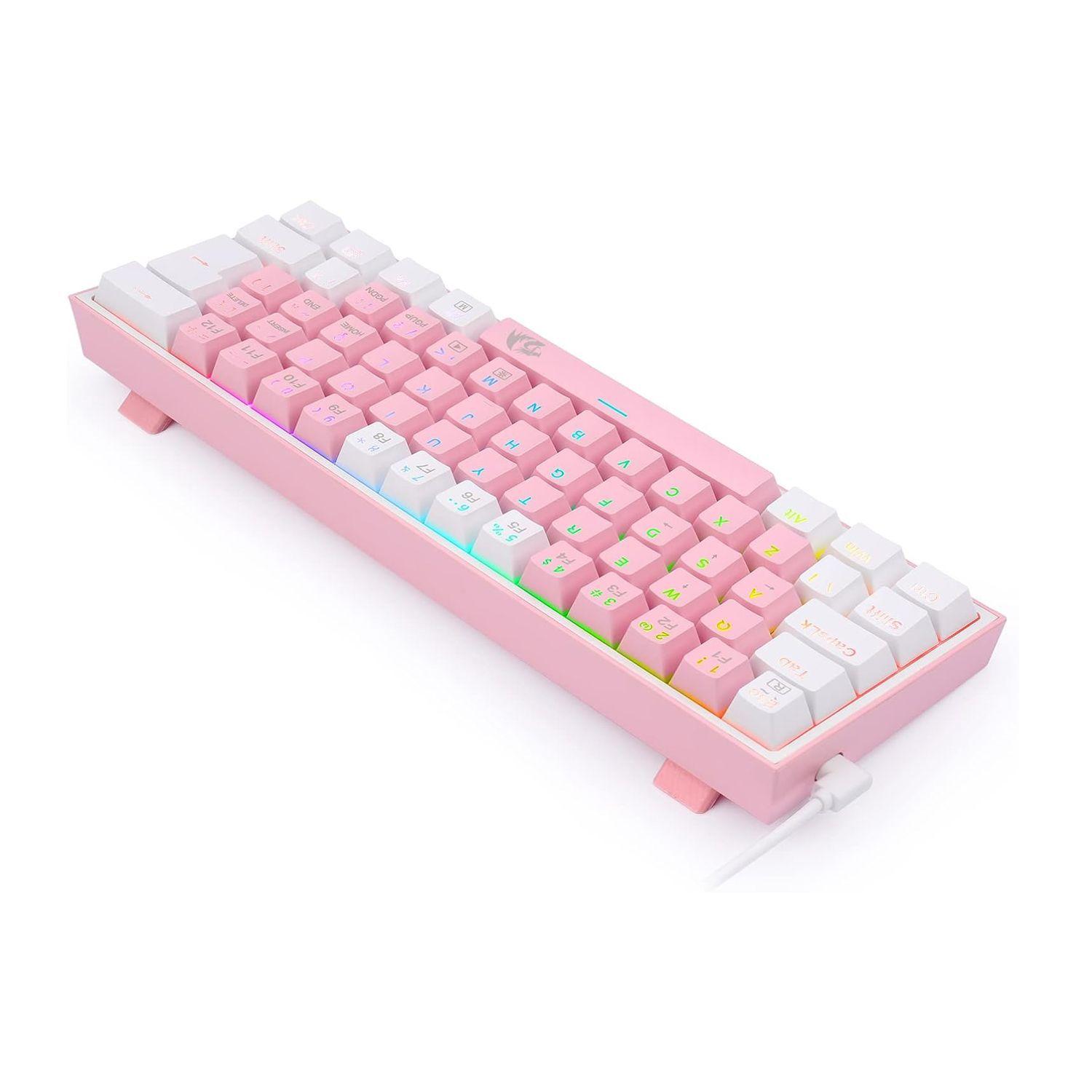 Teclado Gamer Redragon K617 Fizz RGB Pink/White-2