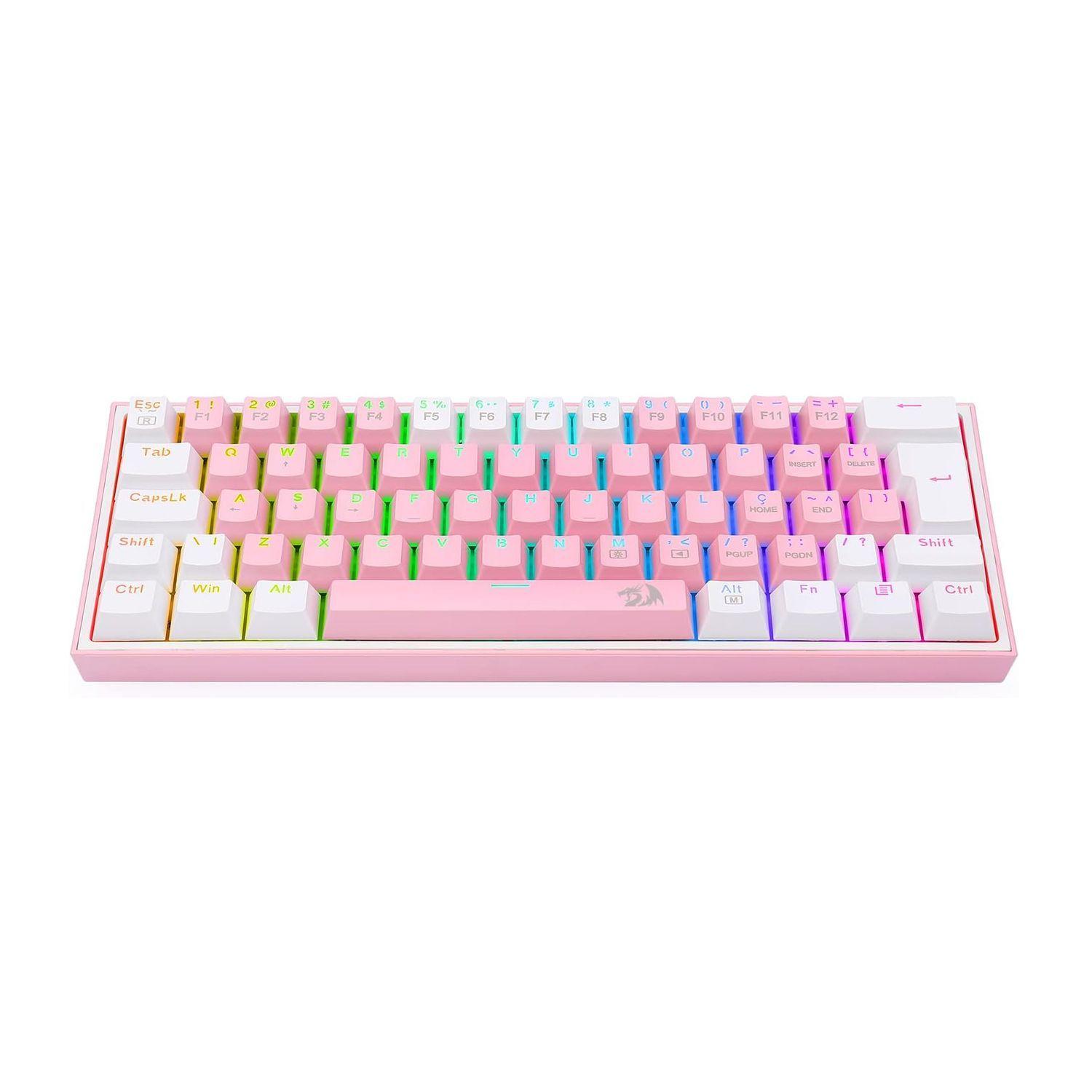 Teclado Gamer Redragon K617 Fizz RGB Pink/White-3