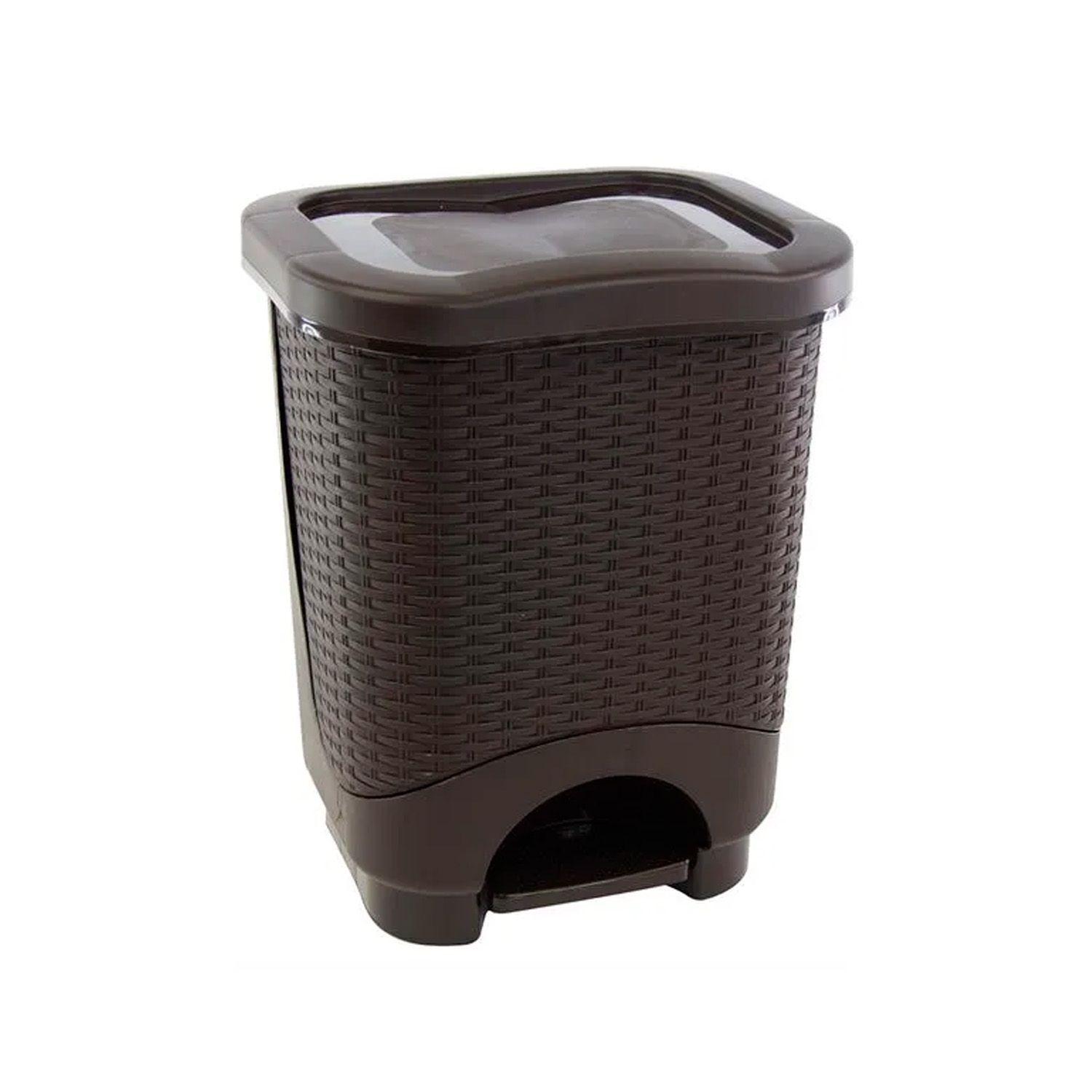 Tacho de Basura Dual Ratan 8LT Café-1