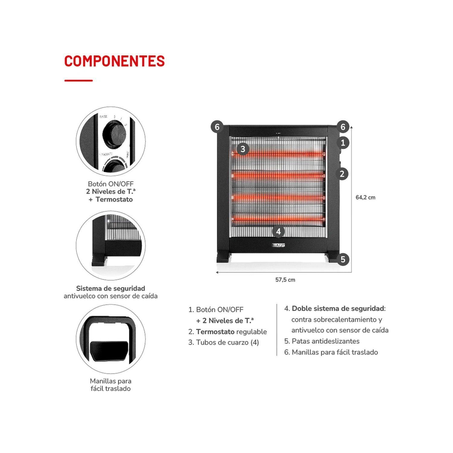 Calefactor Radiador Thomas TH-RFC55 2400W-2