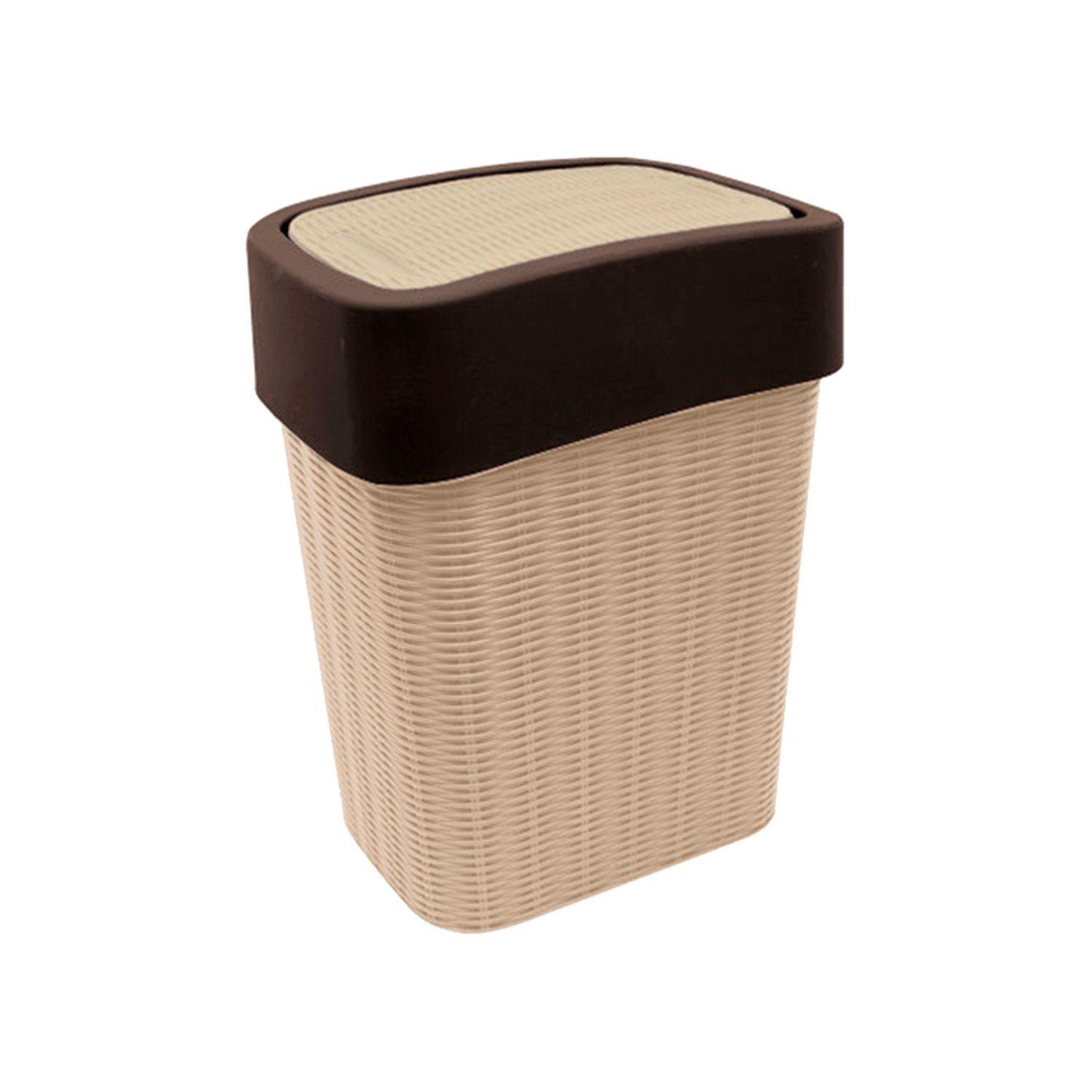 Tacho de Basura Ratan Vaiven Slim 40LT Beige-0