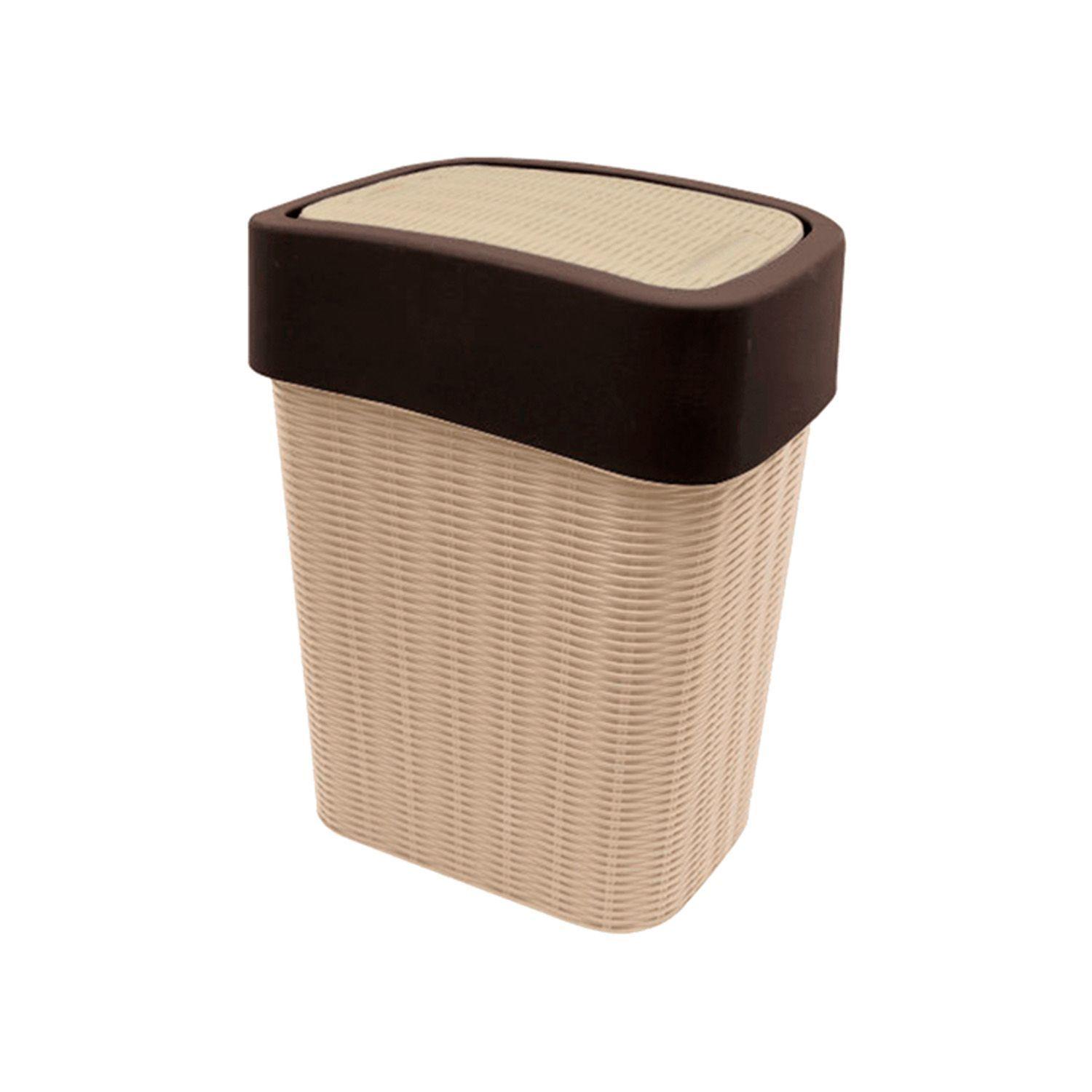 Tacho de Basura Ratan Vaiven Slim 40LT Beige-1