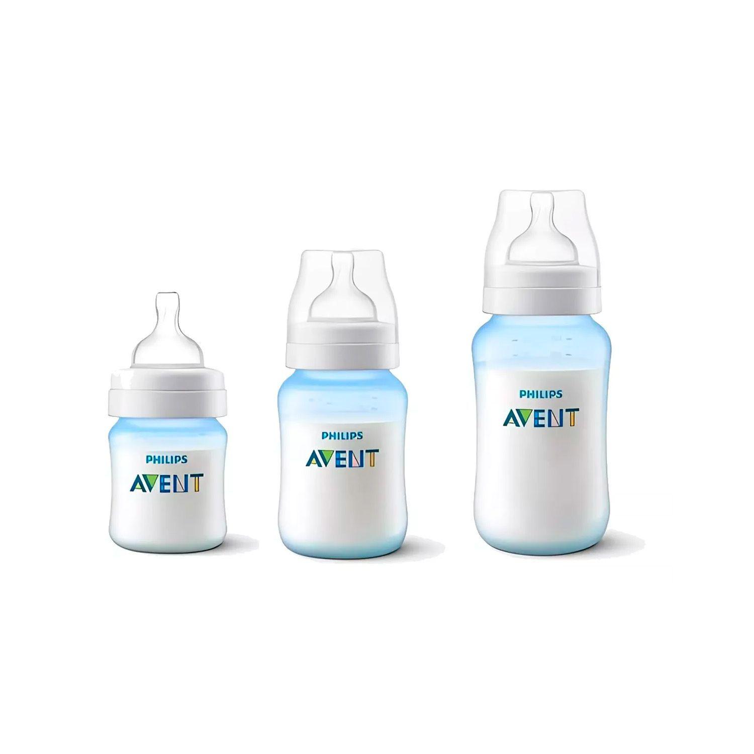 Kit Triple Mamaderas Avent SCY119/20 125ml 260ml 330ml Azul-0