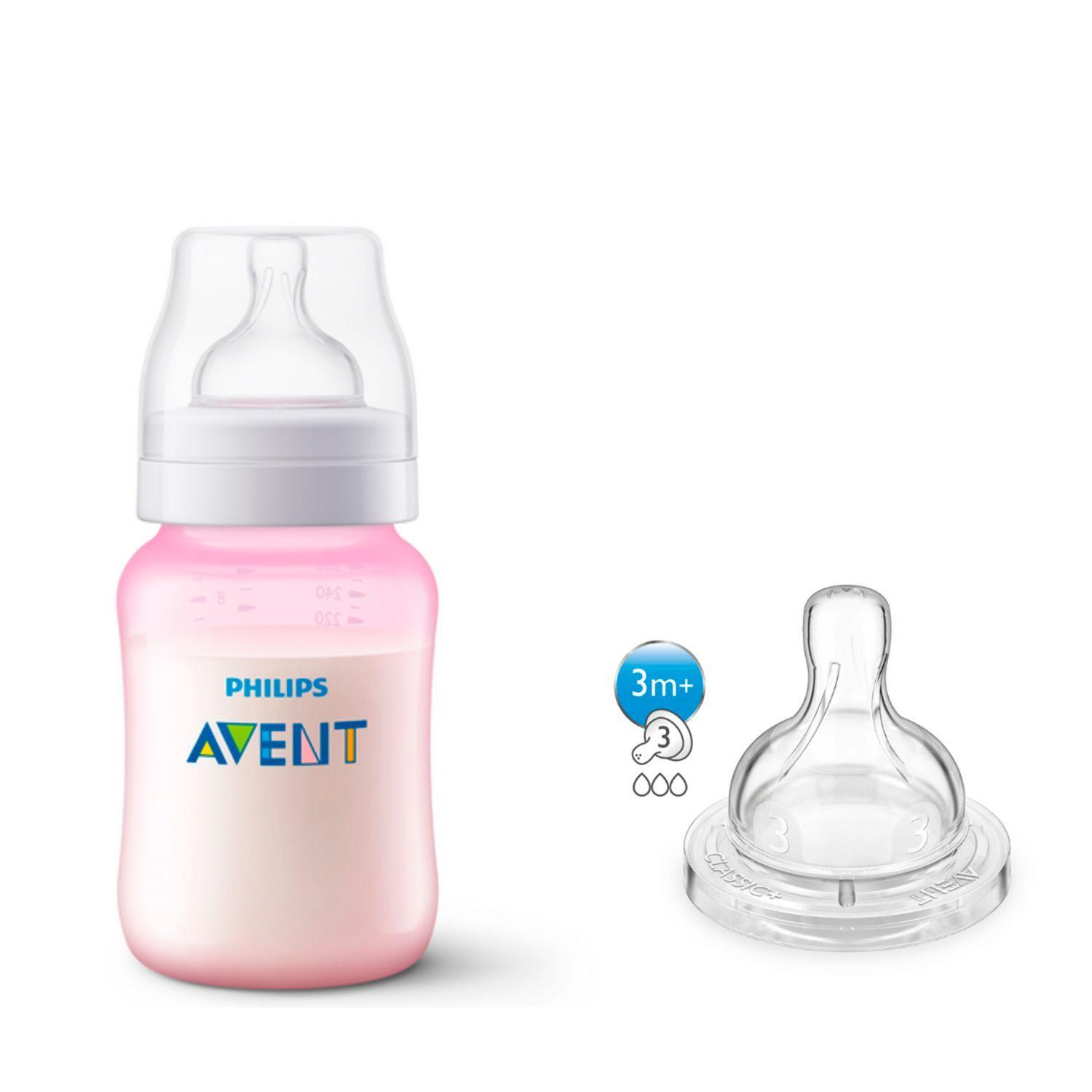 Set Mamadera Anticólicos SCD809/27 260ml+ tetina Rosado-0