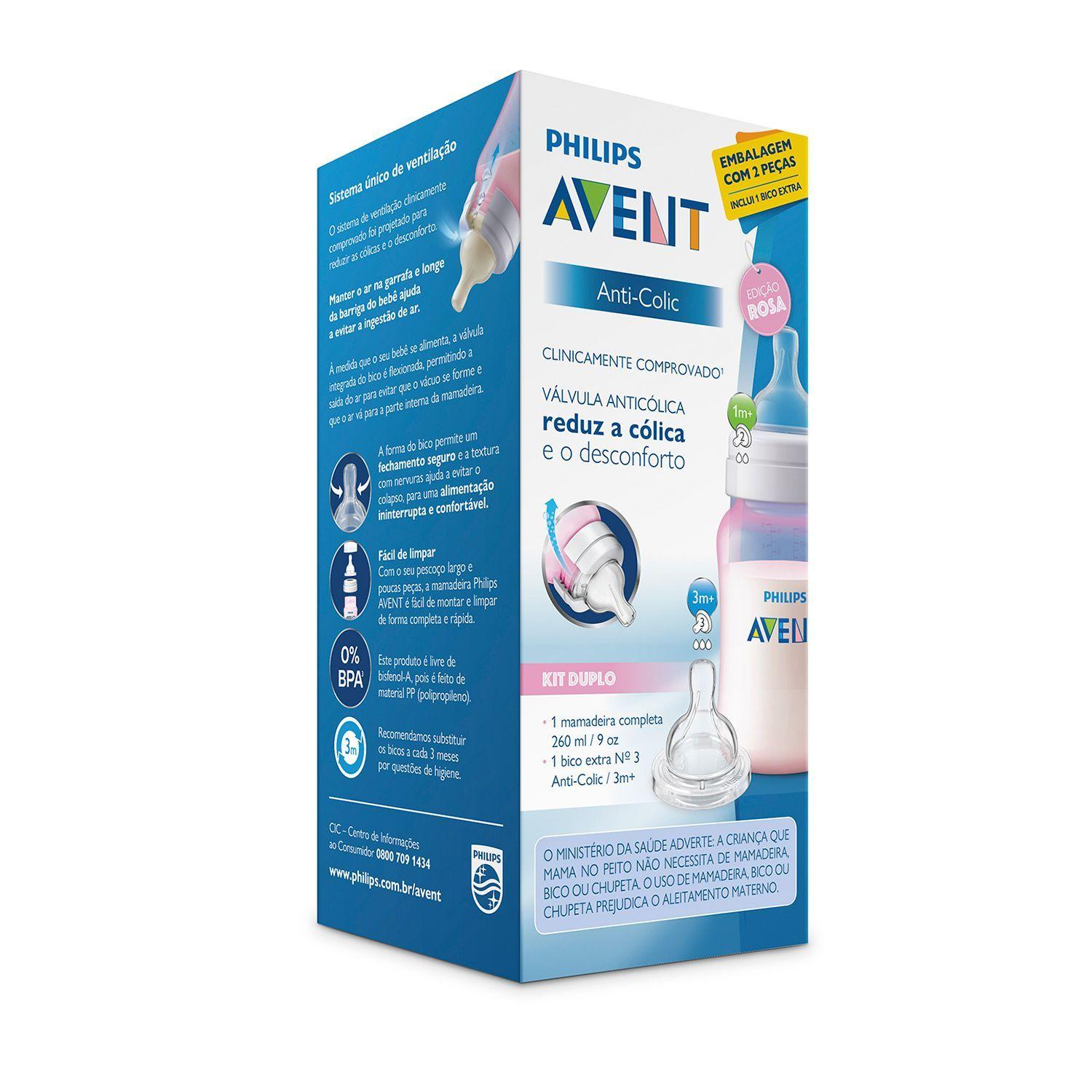 Set Mamadera Anticólicos SCD809/27 260ml+ tetina Rosado-2