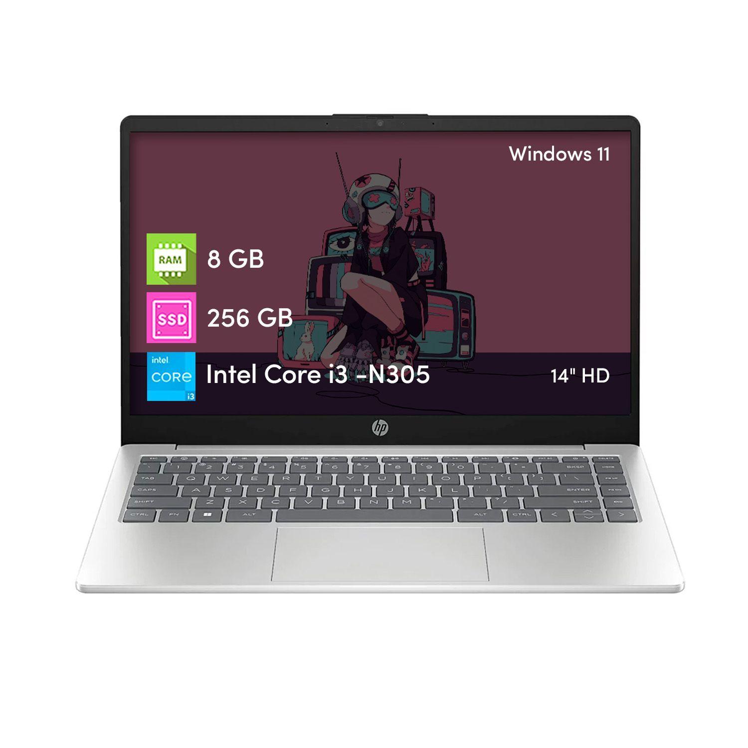 Notebook HP i3 8GB 256GB SSD 14" HD Win11 Azul Luna-0