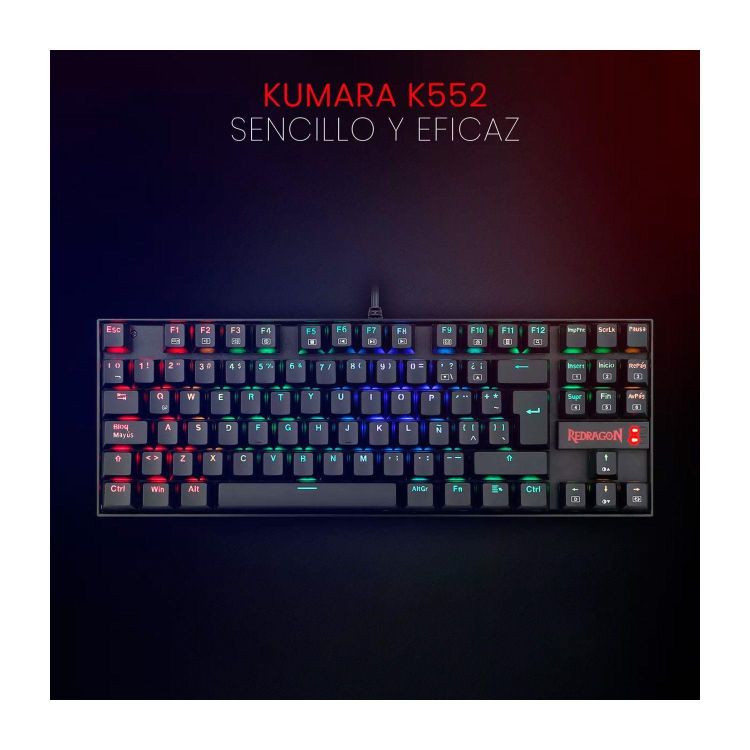 Teclado Gamer Redragon Kumara K552 RGB Red Switch Esp-2
