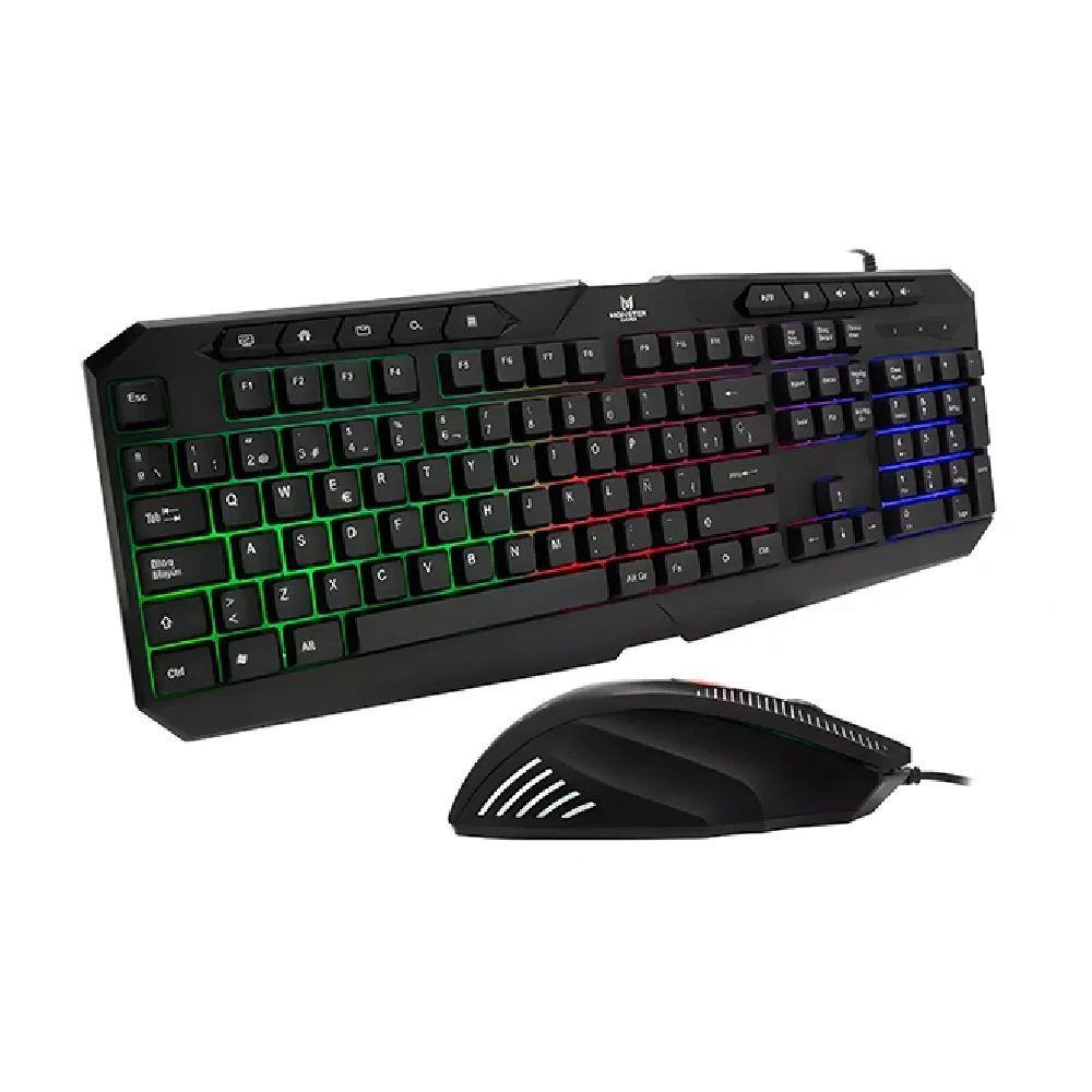 Kit Gamer Monster Games Initiation 2 en 1 Teclado Mouse RGB-1