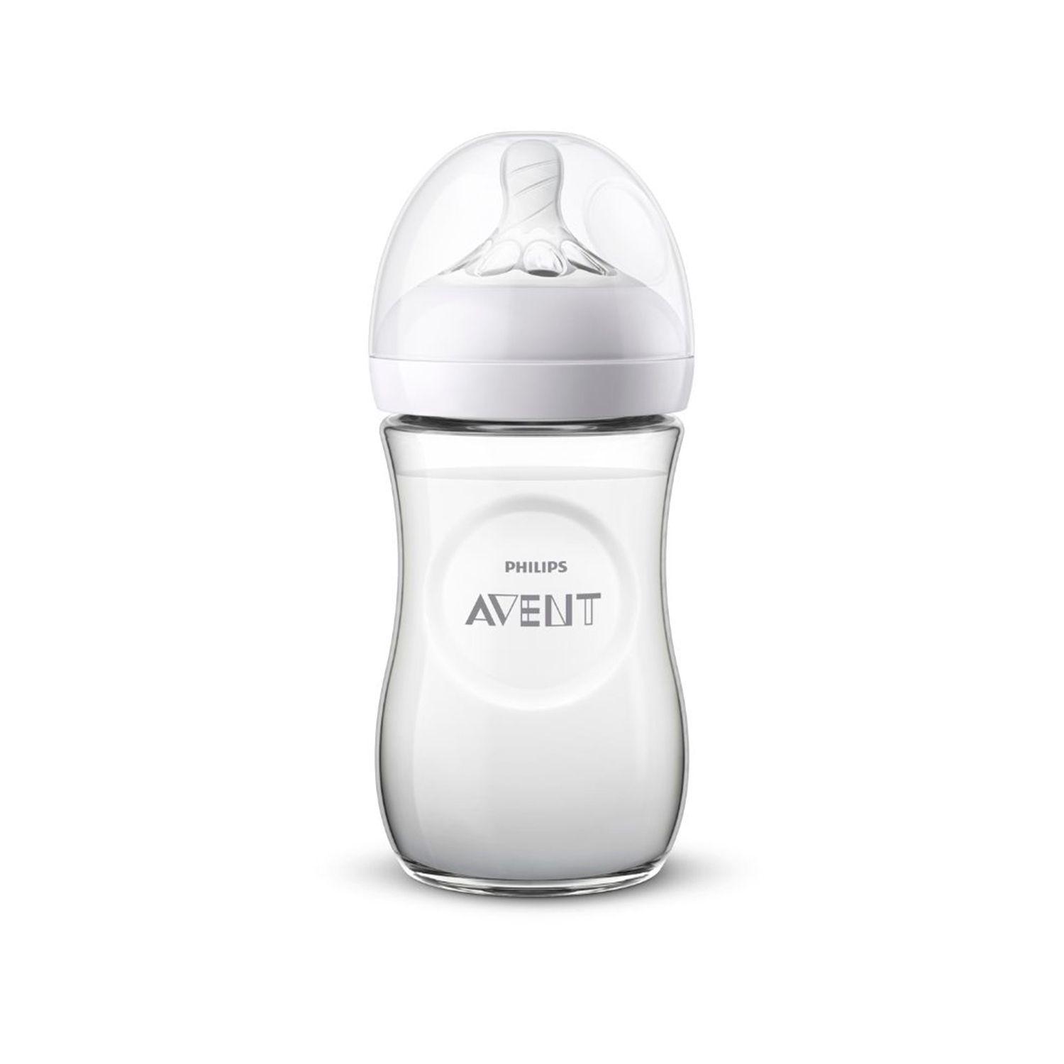 Mamadera Avent Natural Hipopótamo 260ml Tetina flujo lento 1m+-2