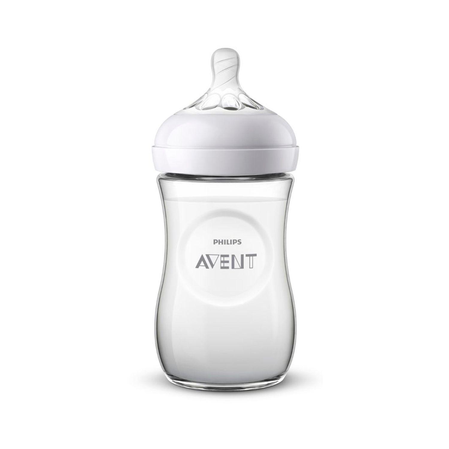 Mamadera Avent Natural Hipopótamo 260ml Tetina flujo lento 1m+-3