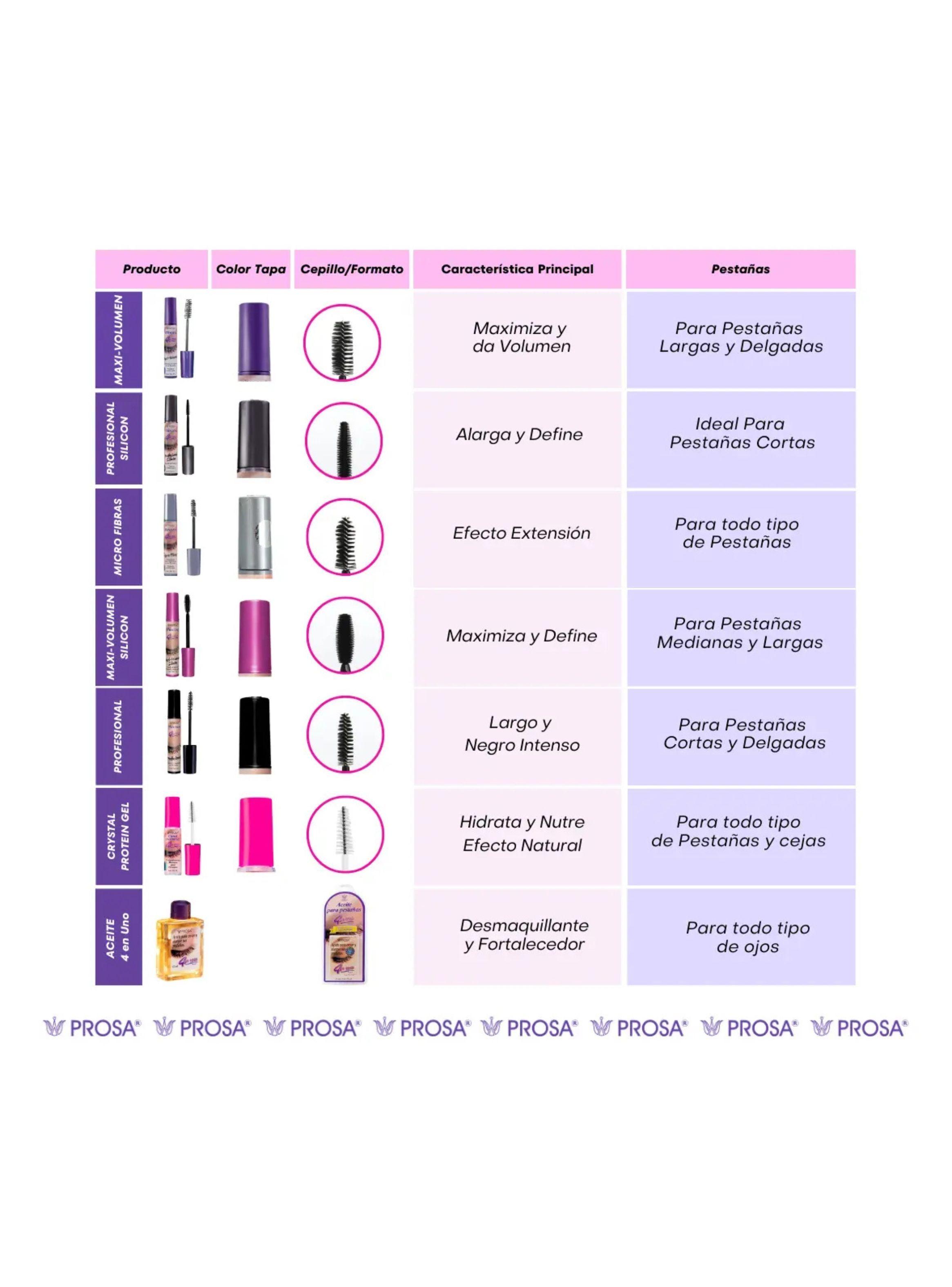 Máscara de Pestañas y Cejas Transparente Crystal Protein Gel Prosa-2