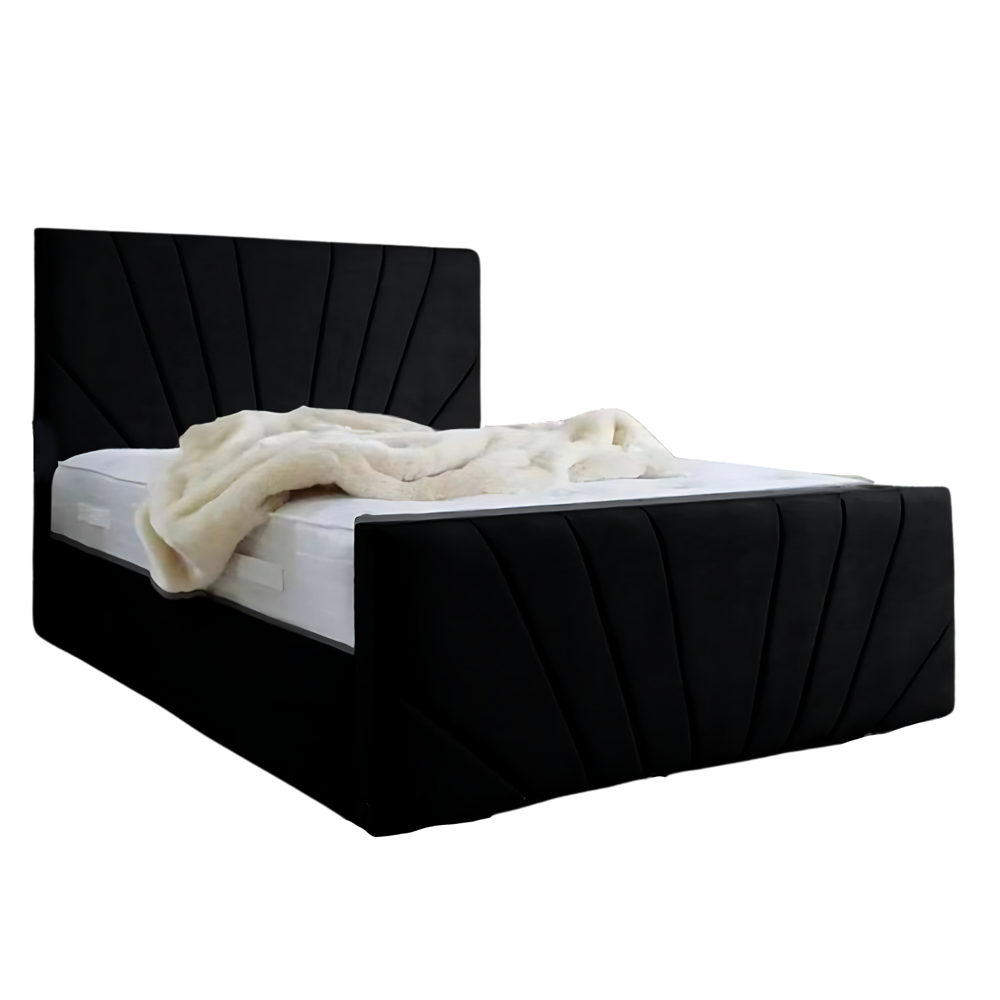 Base De Cama Doble Respaldo 1,5 Plazas Felpa-1
