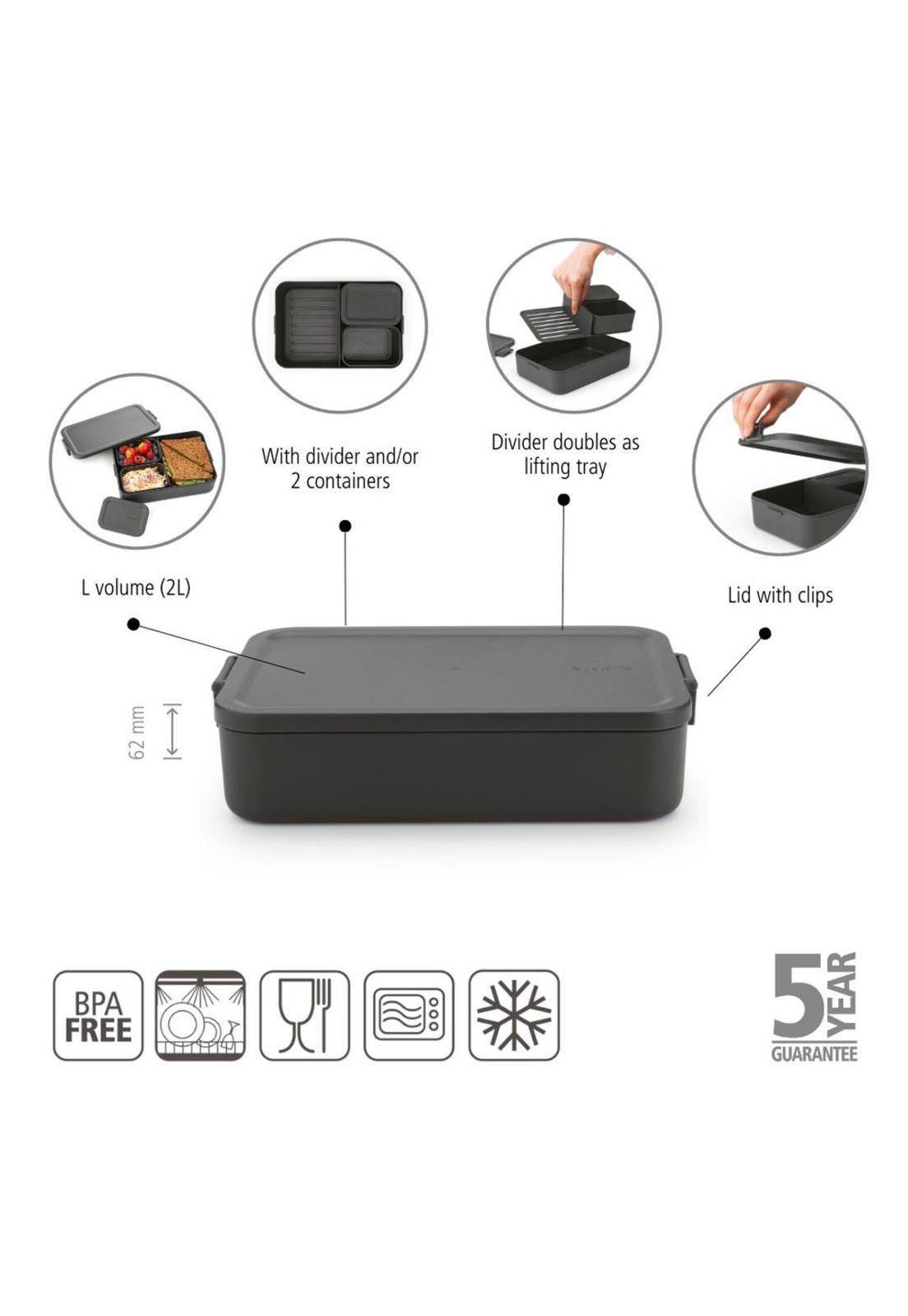 Contenedor para almuerzo Make & Take Bento Grande Dark Grey-3