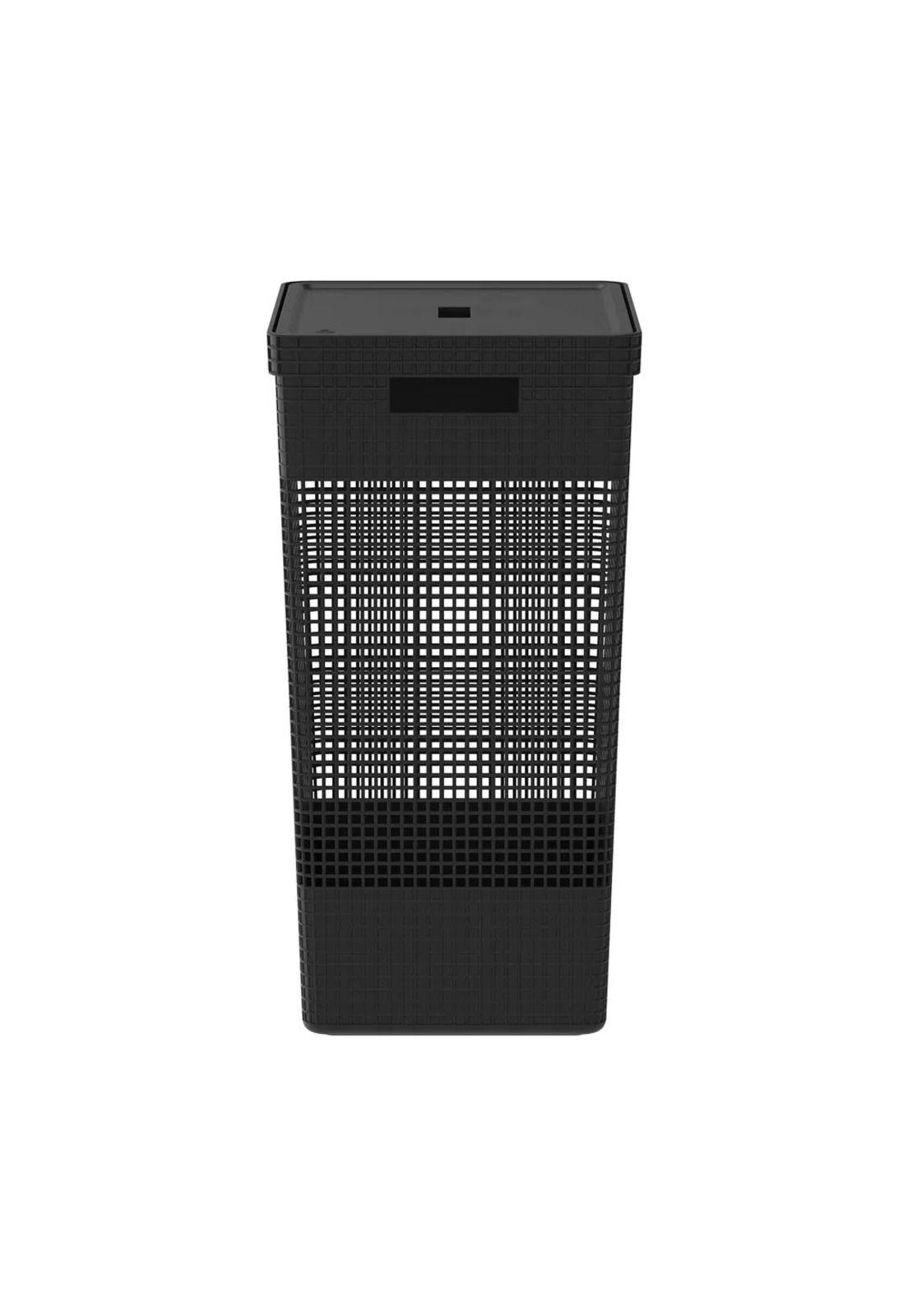Cesta De Ropa Grid Con Tapa 49 L Negro-2