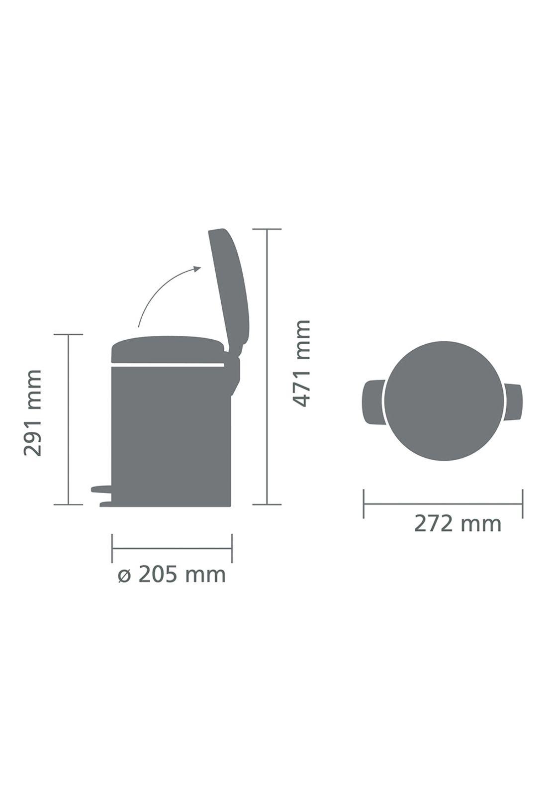 Basurero Pedal NewIcon 5 Lt Matt Black-4