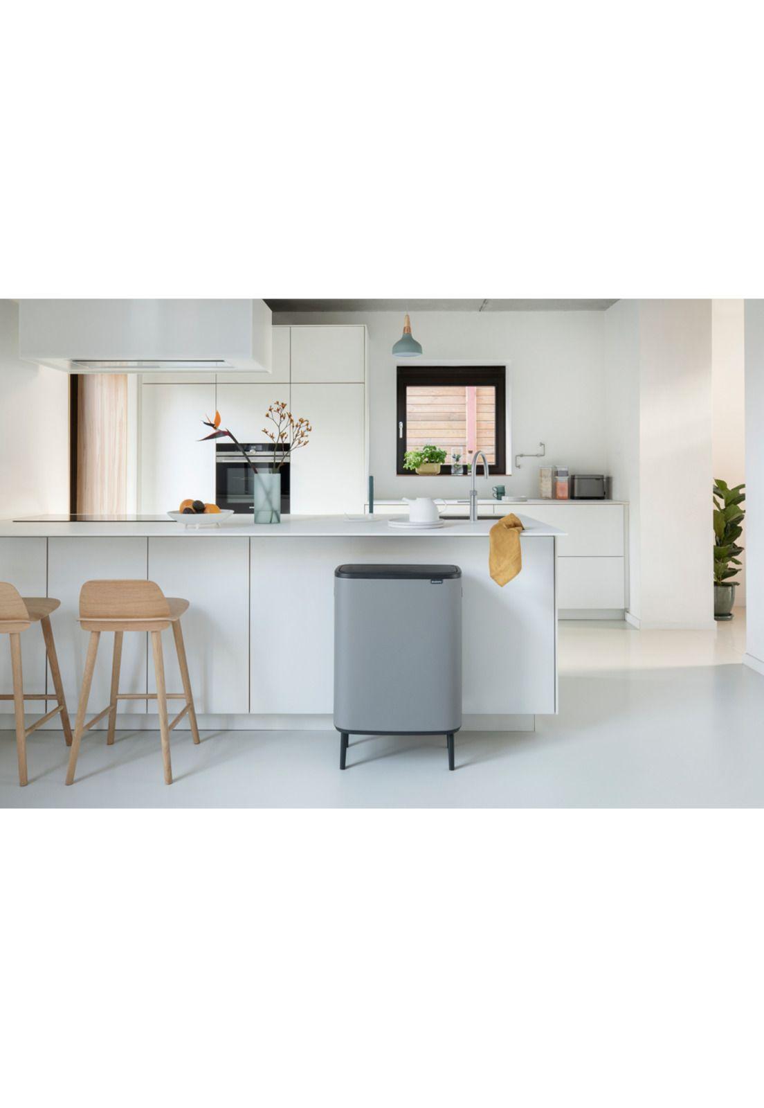Basurero Bo Touch Hi 2 x 30 Lt Light Grey-4