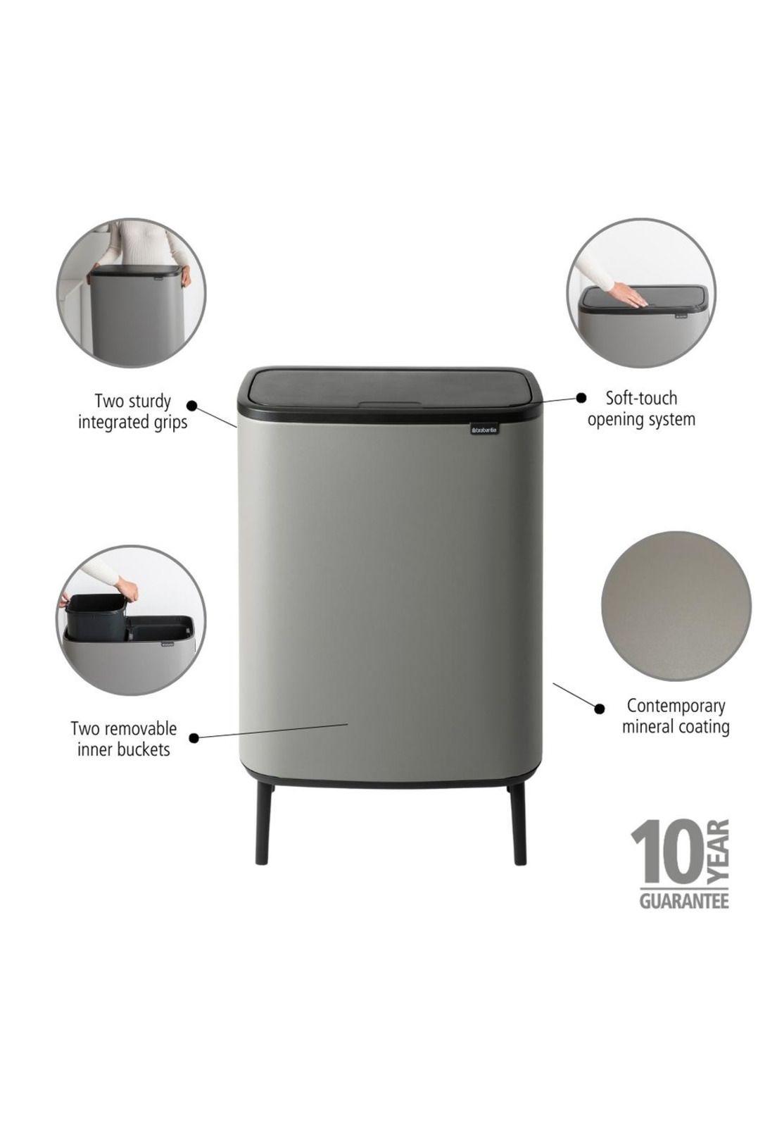 Basurero Bo Touch Hi 2 x 30 Lt Light Grey-6