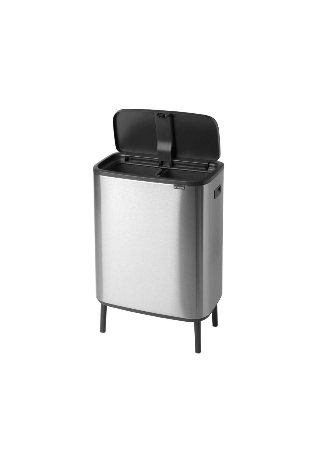 Basurero Bo Touch Hi 2 x 30 Lt Matt Steel Fingerprint Proof-1